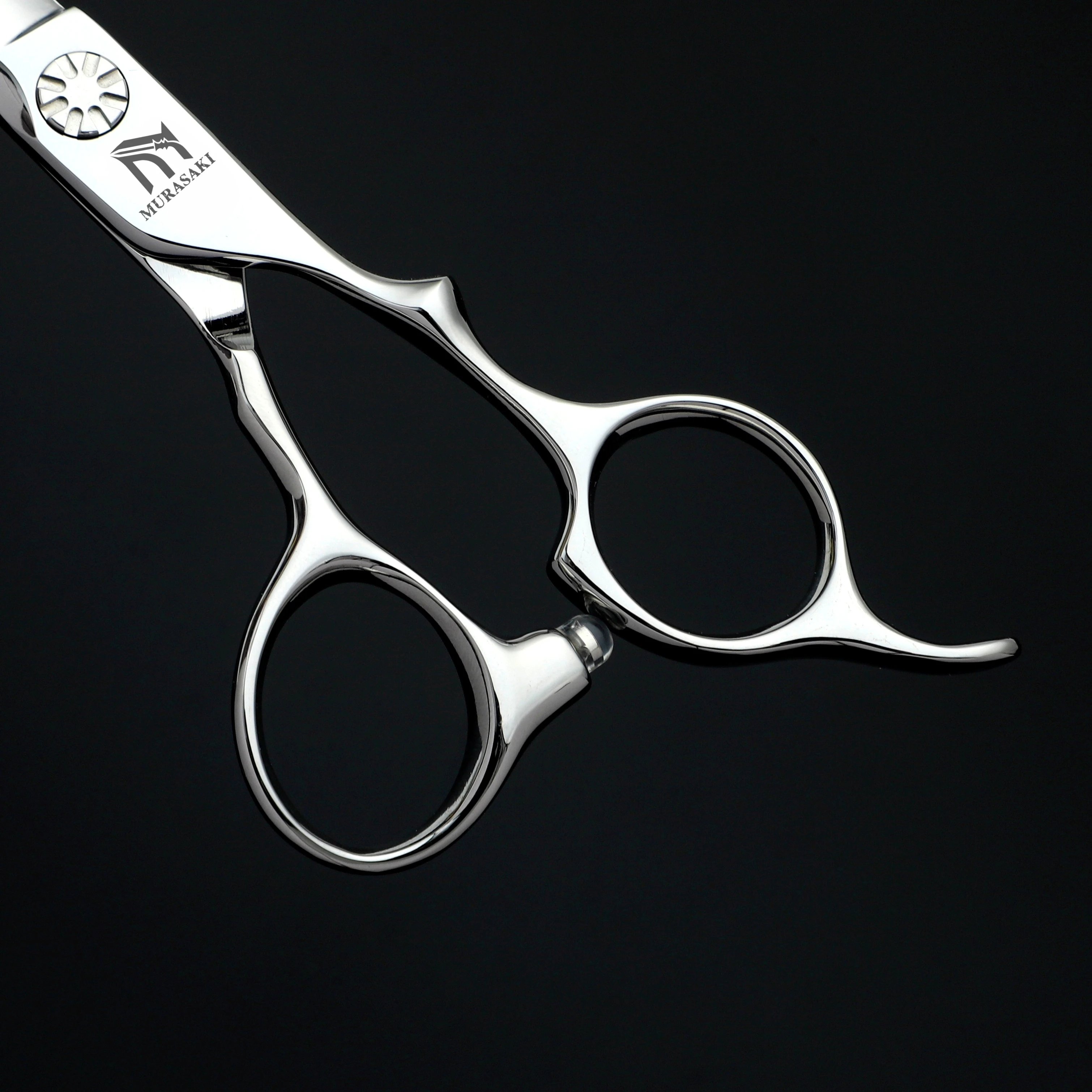 MURASAKI Professional Barber Scissors,6.0 Inch Contrary Tooth Hair Thinning Shears,High Quality Hitachi 440C Steel Barber Tools