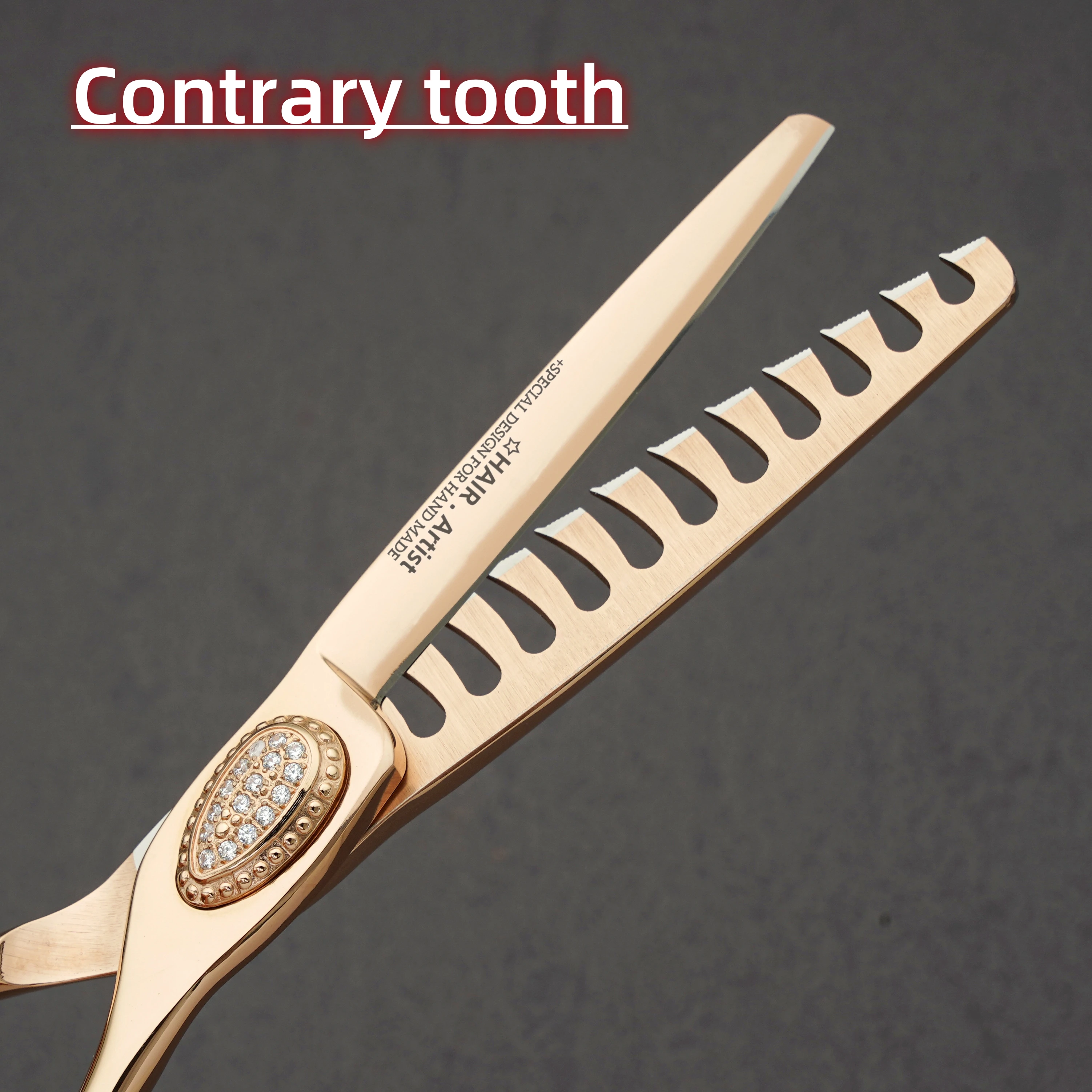 MURASAKI Professional Barber Scissors,6.0 Inch Contrary Tooth Hair Thinning Shears,High Quality Hitachi 440C Steel Barber Tools