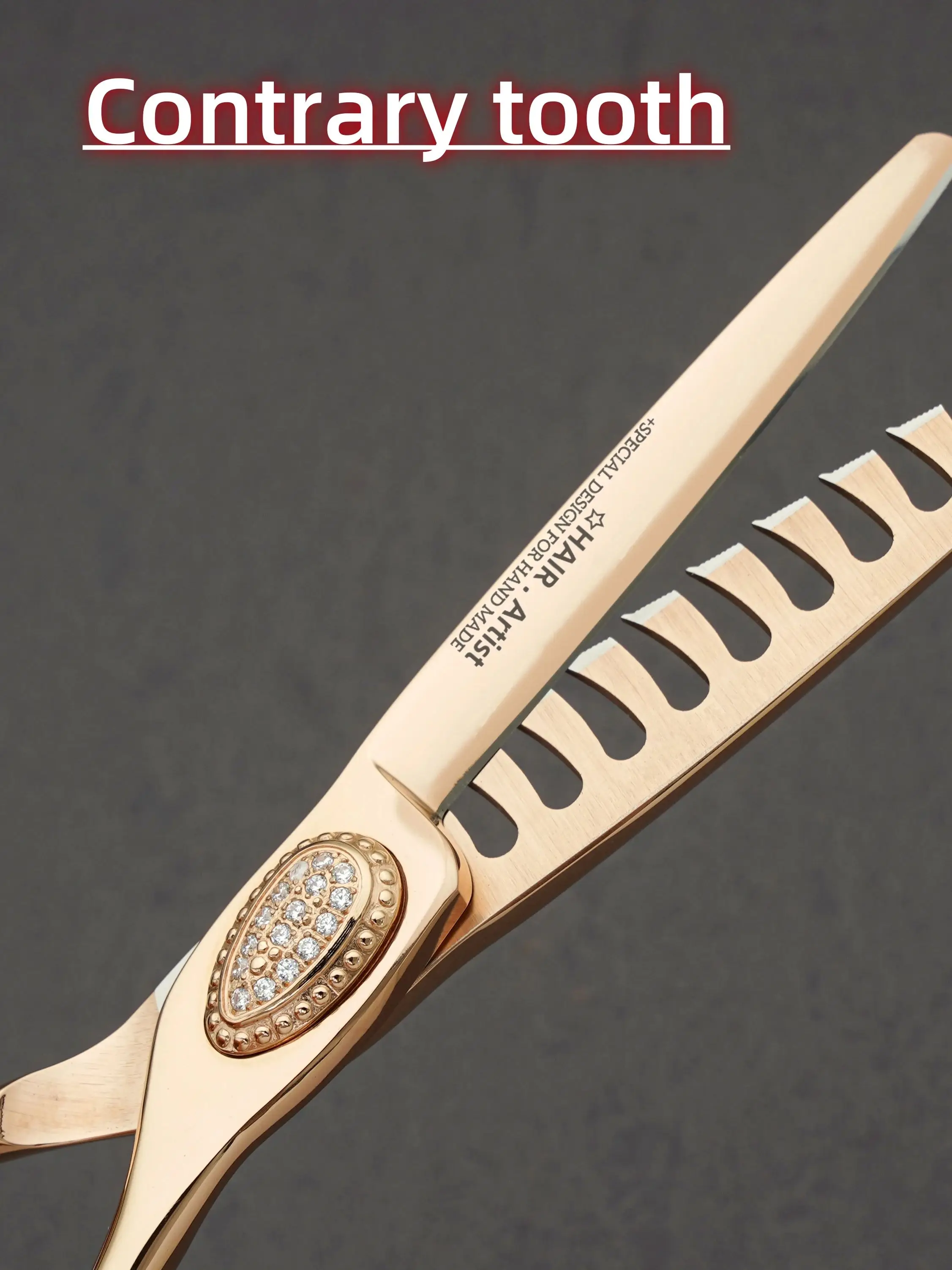 MURASAKI Professional Barber Scissors,6.0 Inch Contrary Tooth Hair Thinning Shears,High Quality Hitachi 440C Steel Barber Tools