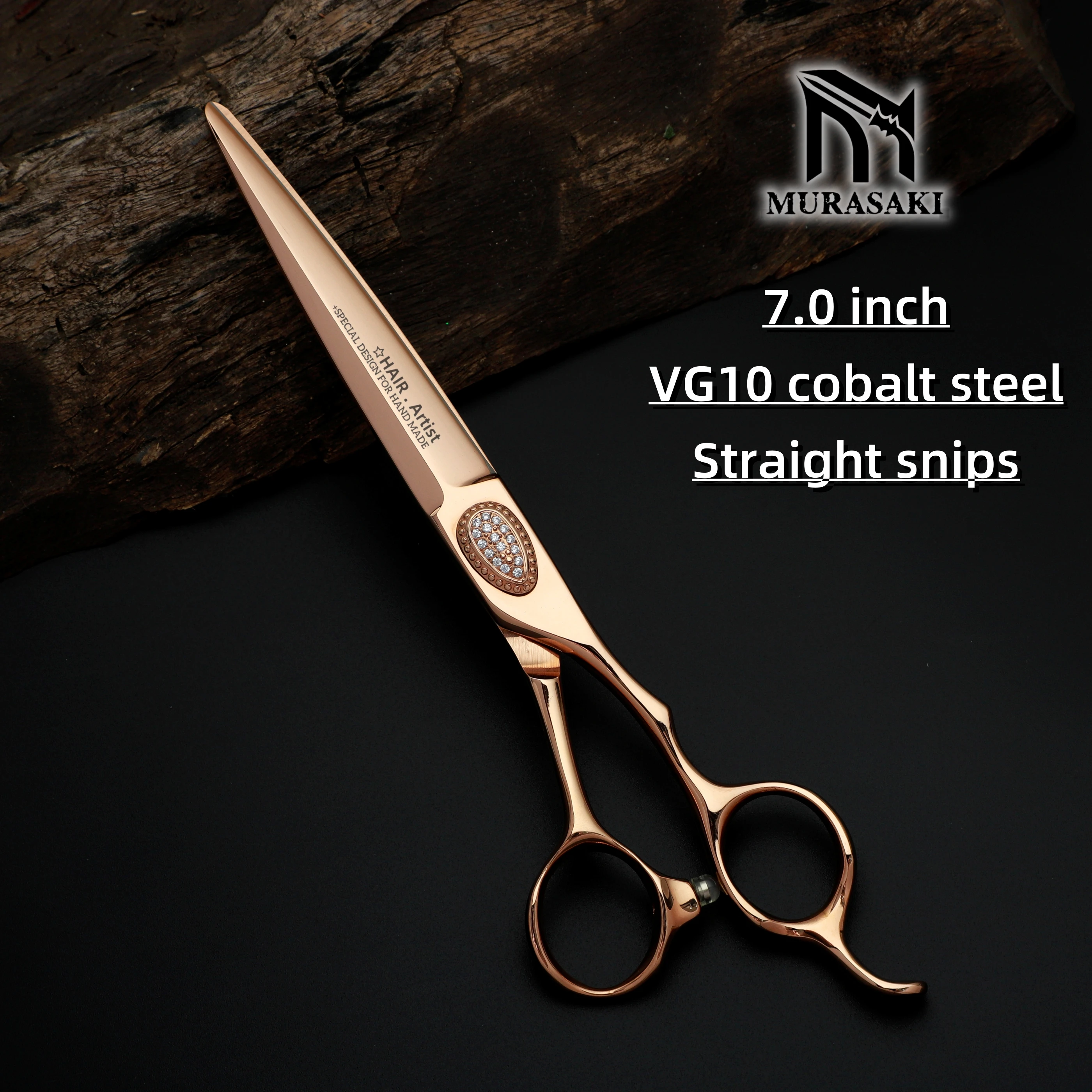 MURASAKI Professional Barber Scissors,6.0 Inch Contrary Tooth Hair Thinning Shears,High Quality Hitachi 440C Steel Barber Tools