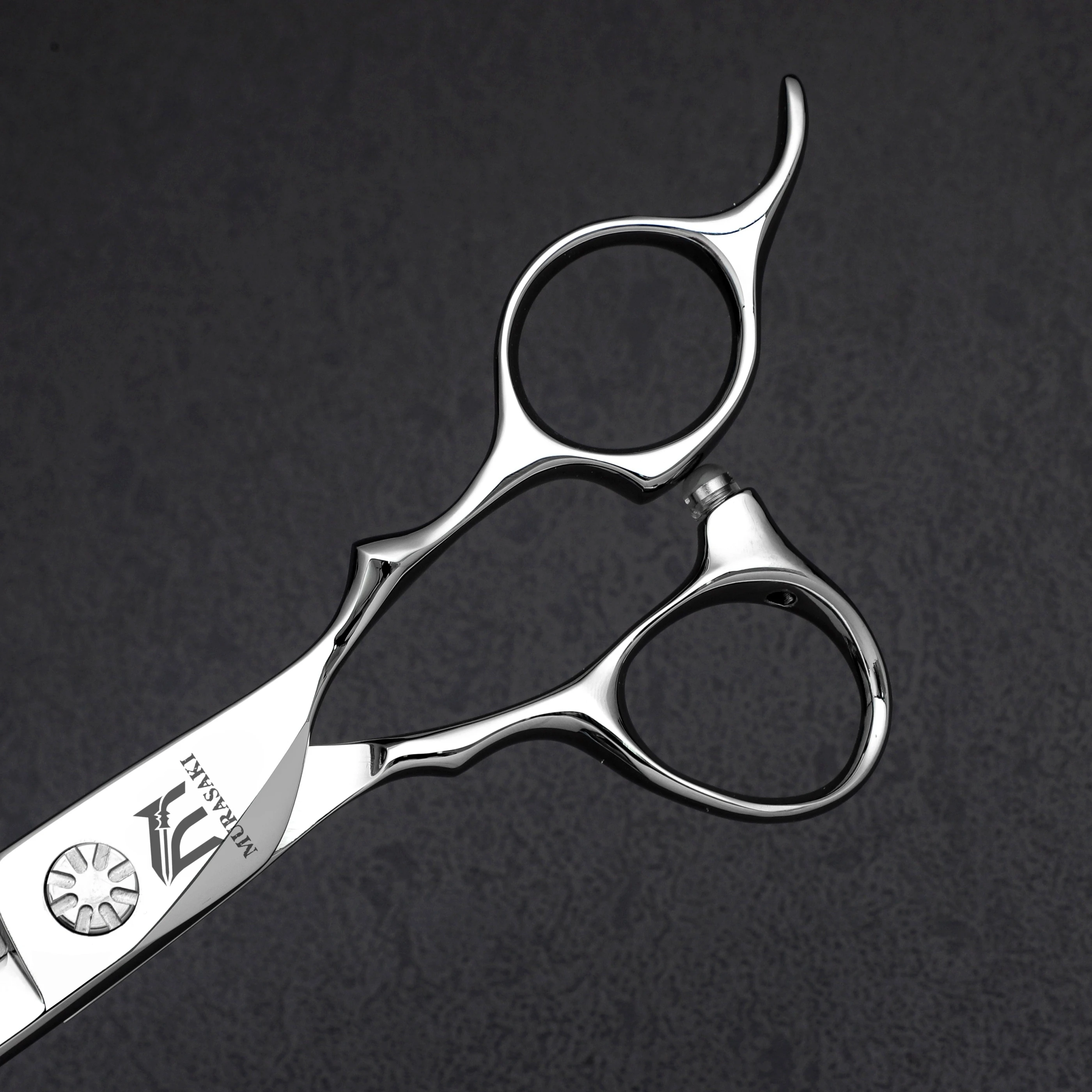MURASAKI Professional Barber Scissors,6.0 Inch Contrary Tooth Hair Thinning Shears,High Quality Hitachi 440C Steel Barber Tools