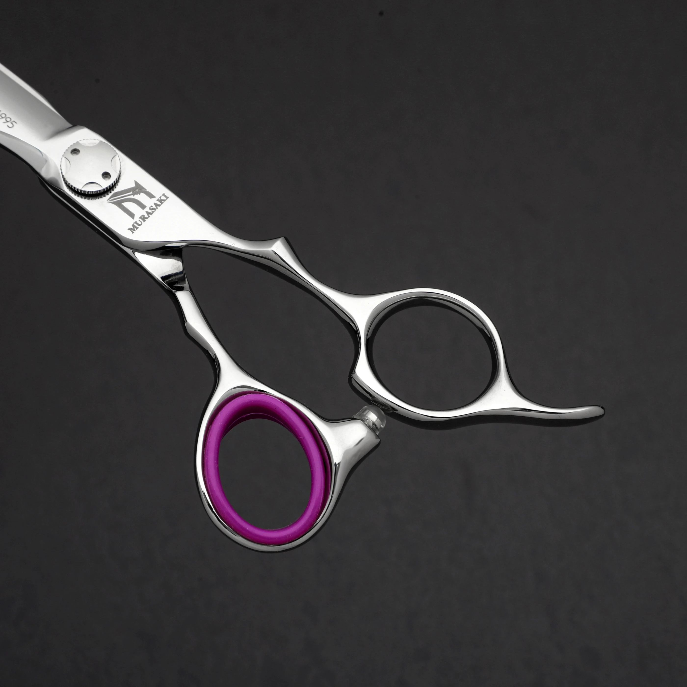 MURASAKI Professional Barber Scissors,6.0 Inch Contrary Tooth Hair Thinning Shears,High Quality Hitachi 440C Steel Barber Tools