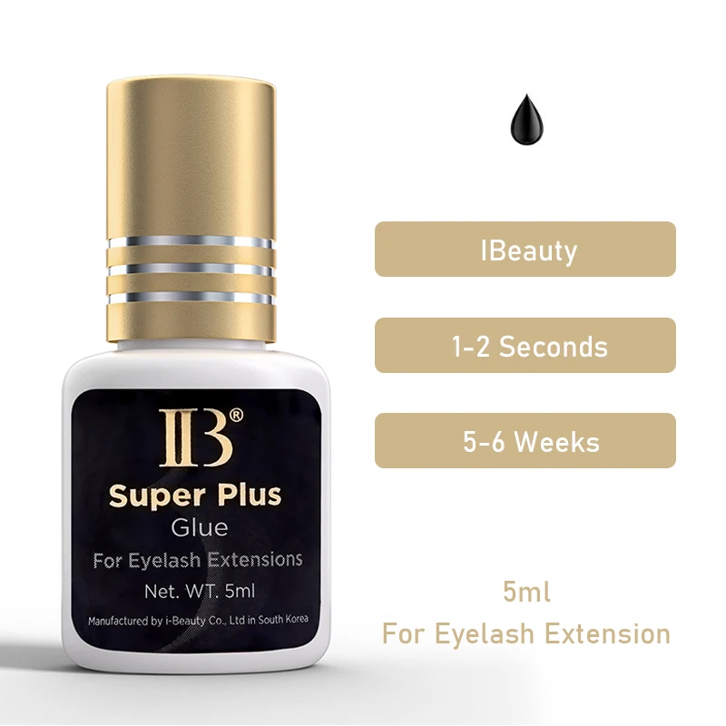 IBeauty Super Plus Glue For Eyelash Health Extension Original 5ml Black Cola Gold Cap Korea 1-2Sec Fast Dry Makeup Tools Health