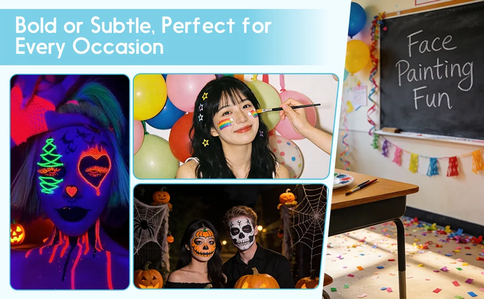 54 Colors Face Painting Kit for Kids,Body Paint for Adults, Non Toxic Makeup Professional for Festivals,Birthday Parties,events