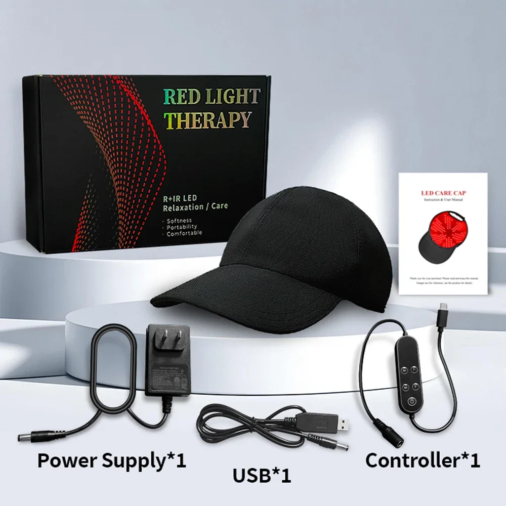 180Pcs Infrared LEDs 660nm&850nm Red Light Therapy Hair Growth Cap for Hair Regrowth Anti Hair Loss Relax Scalp Hair Care Hat