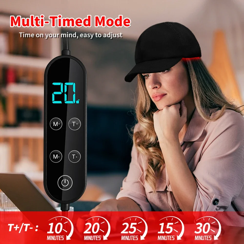 180Pcs Infrared LEDs 660nm&850nm Red Light Therapy Hair Growth Cap for Hair Regrowth Anti Hair Loss Relax Scalp Hair Care Hat