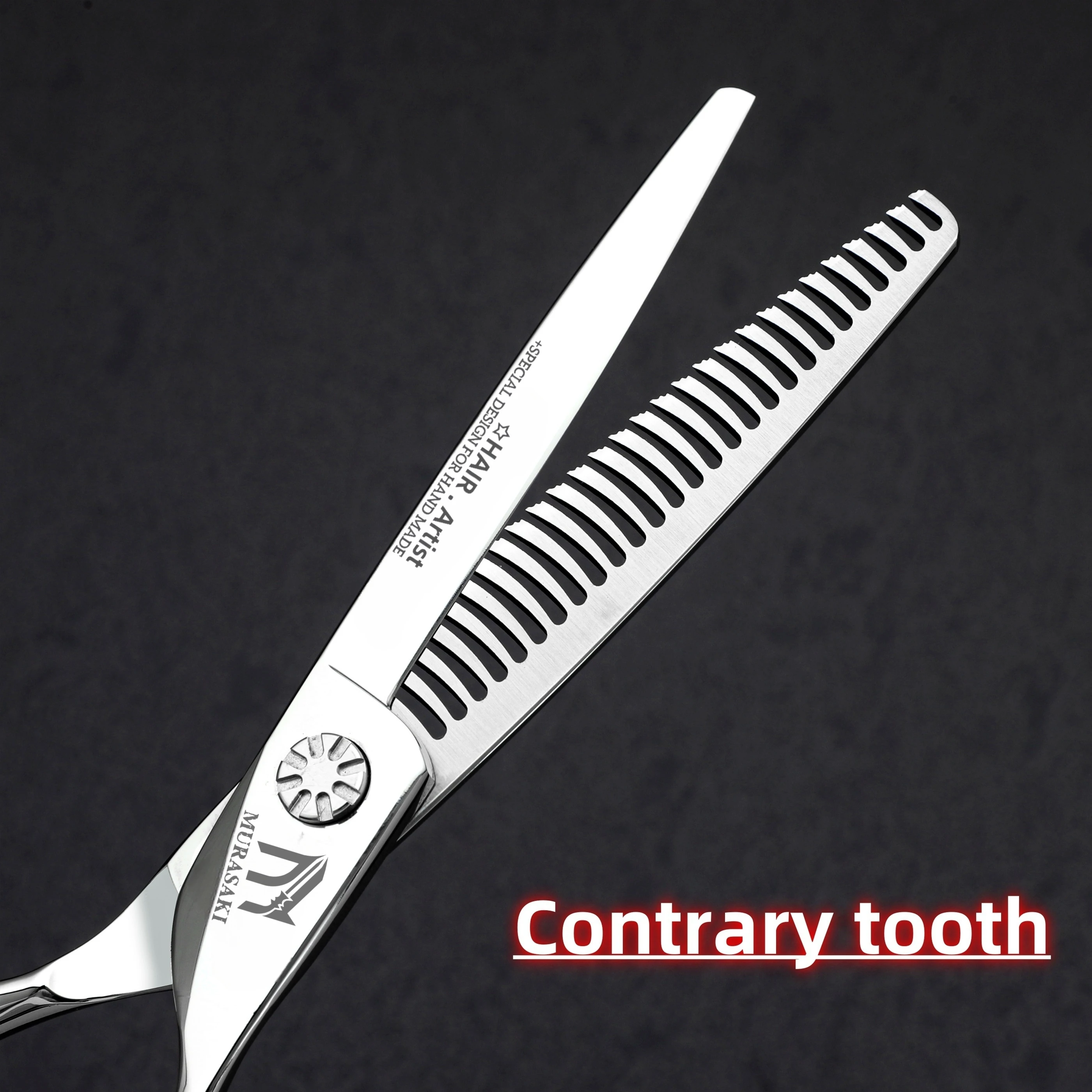 Professional Barber Scissors，6.0 Inch Contrary Tooth Thinning Shears，Hitachi 440c Steel，Hair Cutting Machine，Barber Accessories