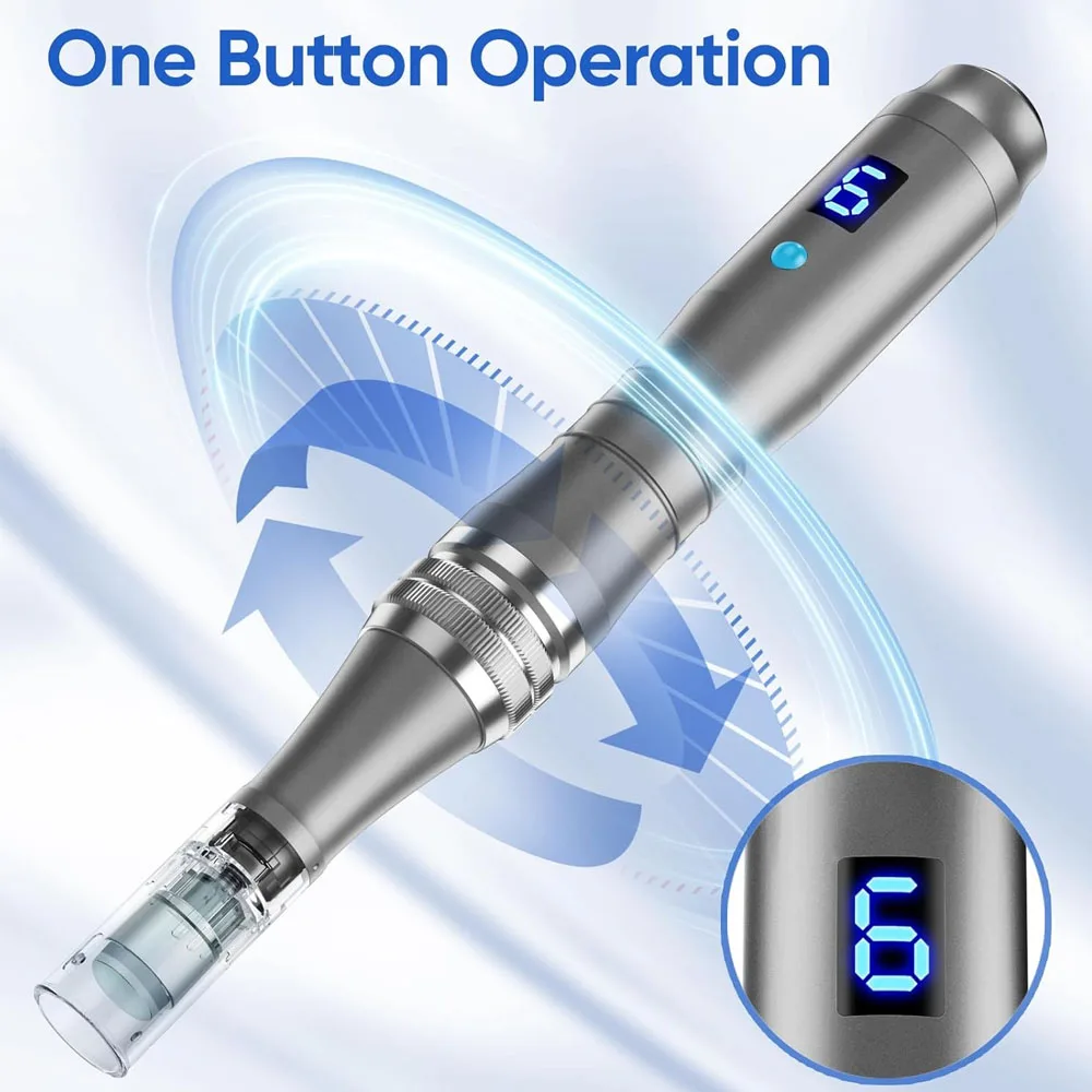 2026 Ultima Dr M8 Wireless Derma Pen with 12 Pcs Cartridge Needle Length 0.2 mm
