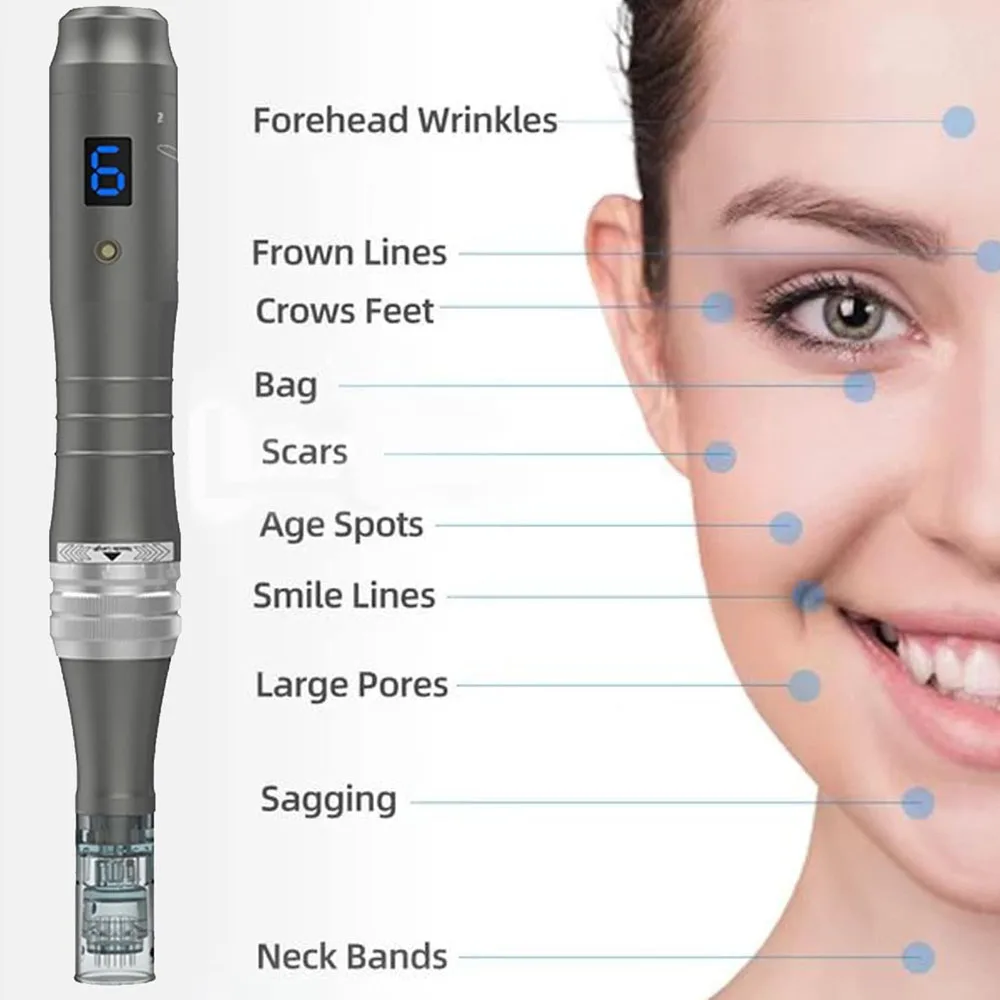 Dr Pen M8 Derma Pen with 22pcs Cartridges Professional Dermapen m8 Microneedling Acne Scar Removal Tattoo 0.25mm needles length