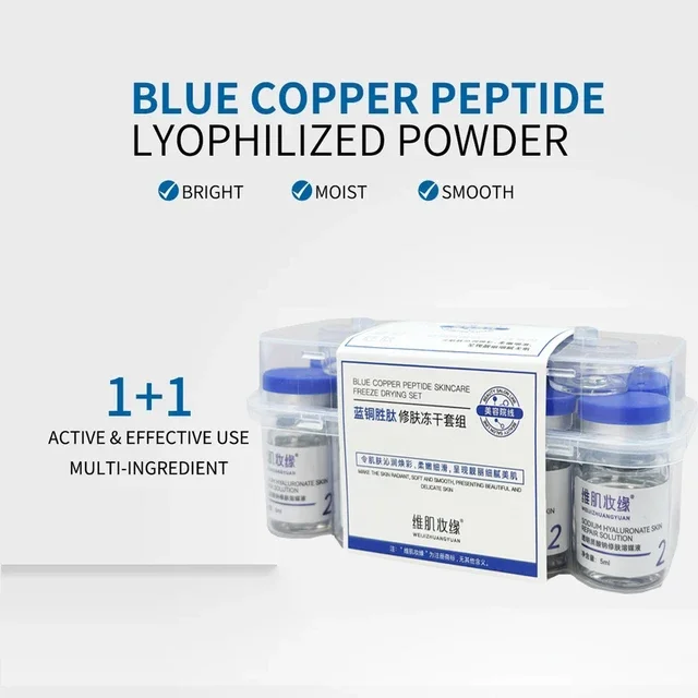 Blue Copper Peptide GHK-Cu Skin Repair Kit – Shrink Pores, Hydrate & Brighten, Improve Skin Elasticity