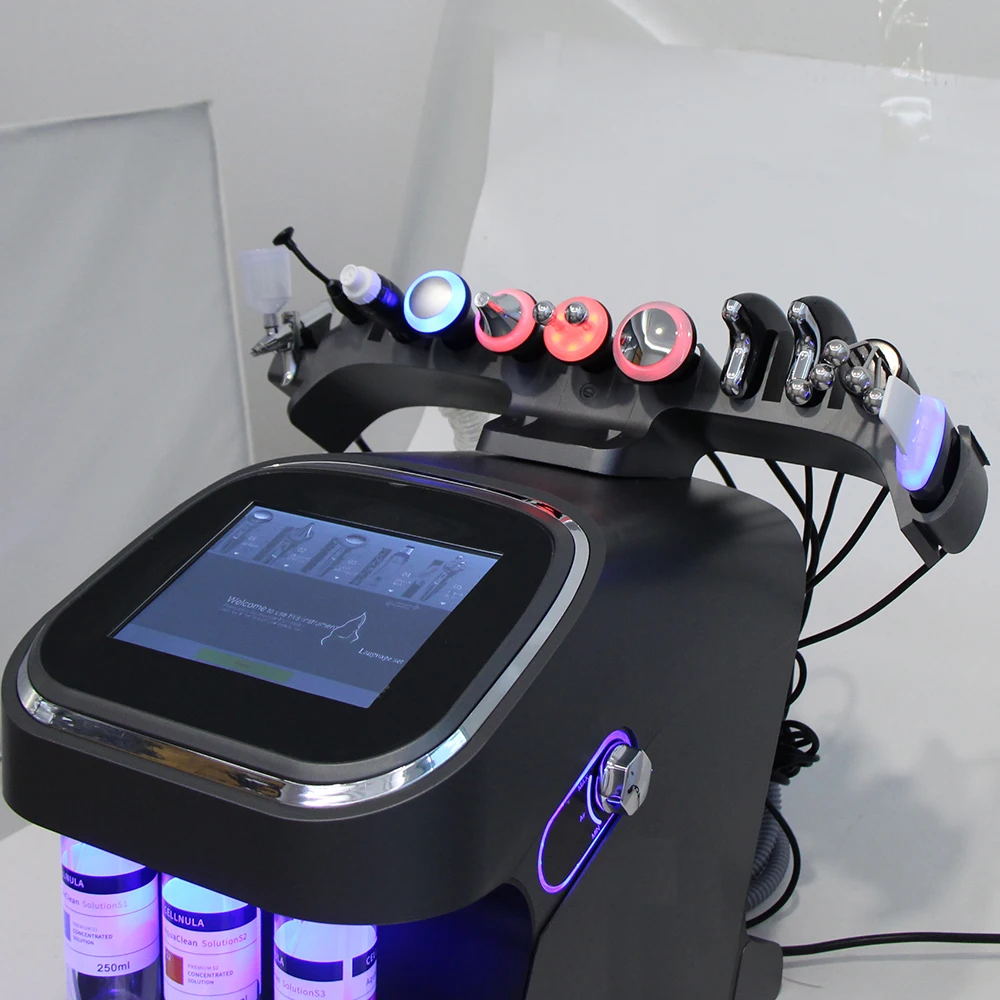 AOKO Multifunctional Facial Care Machine H202 Water Oxygen Hydrogen Hydra Machine 10 in 1 Deep Cleansing Skin Care For Home SPA Use