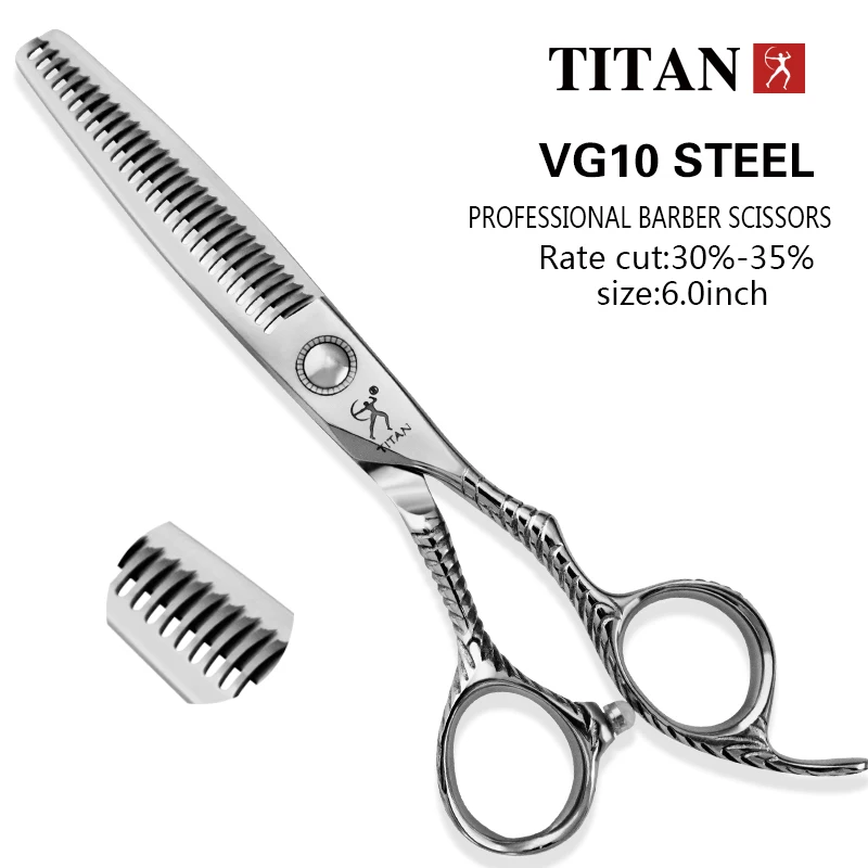 TITAN Professional Barber Scissors Thinning Hair VG10 Steel 6 Inch
