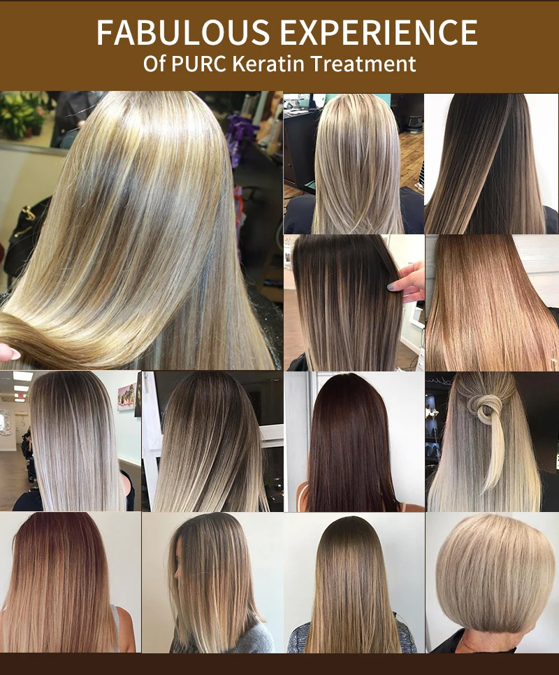PURC 2 Pcs Keratin For Hair Straightening 0% 5% 8% 12% Formaldehyde Brazilian Keratin Hair Treatment Smoothing Hair Care
