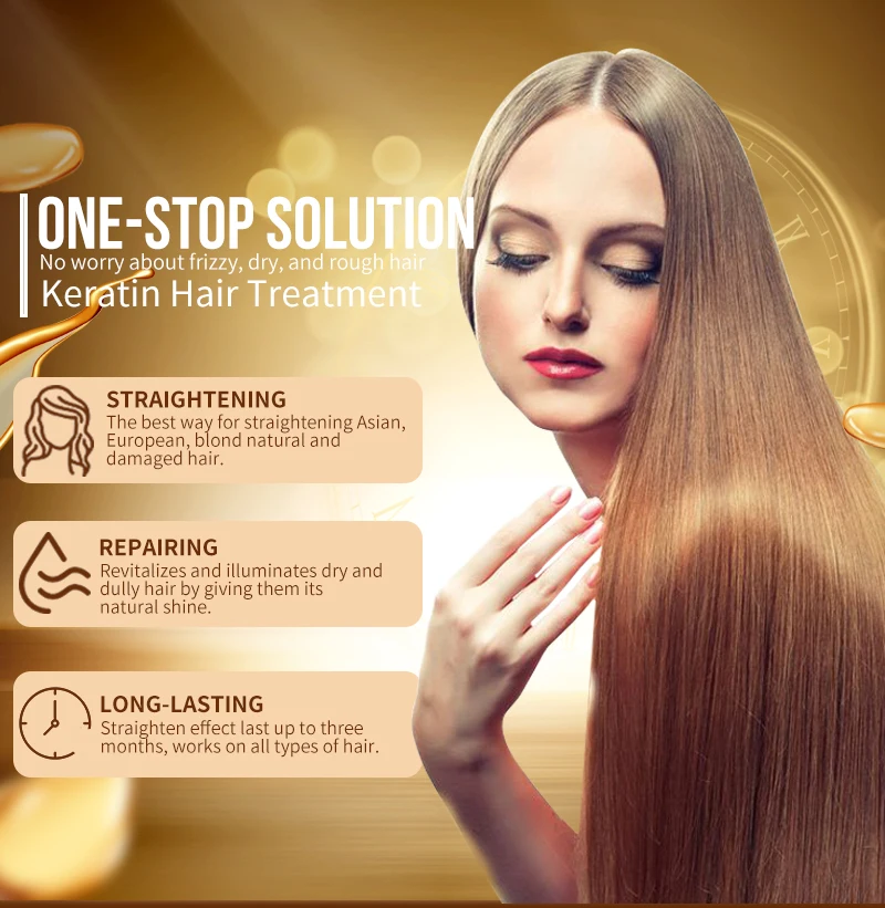 PURC 2 Pcs Keratin For Hair Straightening 0% 5% 8% 12% Formaldehyde Brazilian Keratin Hair Treatment Smoothing Hair Care