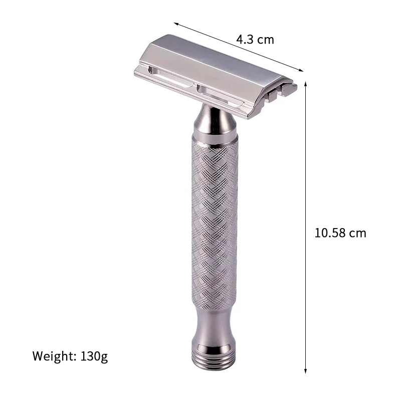 CNC 316 L Stainless Steel Material Men Safety Double Edge Razor Shaving With Non-slip Handle Hand Polished Razors