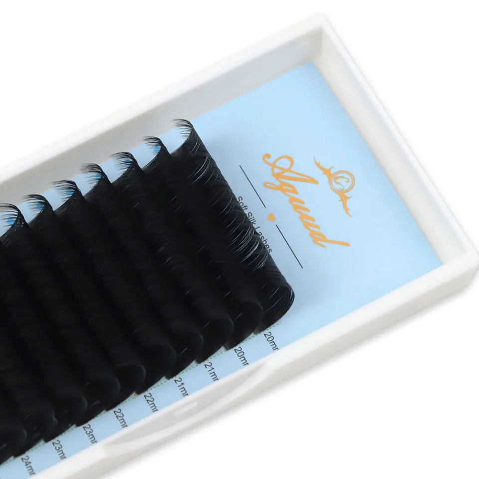 AGUUD 10 Cases Lashes Wholesale Individual Eyelash Extensions Supplies B Curl Russian Volume Lash 0.03-0.20mm Classic False Lash