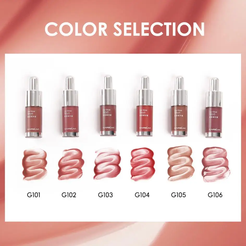 CARSLAN 2pcs/set Tinted Lip Glow Serum Essential oil Moisturizing Lip Glaze Plumper Mirror Water Lip Gloss Lipstick Cosmetics