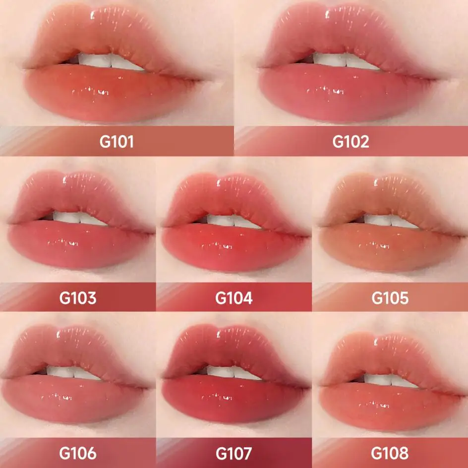 CARSLAN 2pcs/set Tinted Lip Glow Serum Essential oil Moisturizing Lip Glaze Plumper Mirror Water Lip Gloss Lipstick Cosmetics