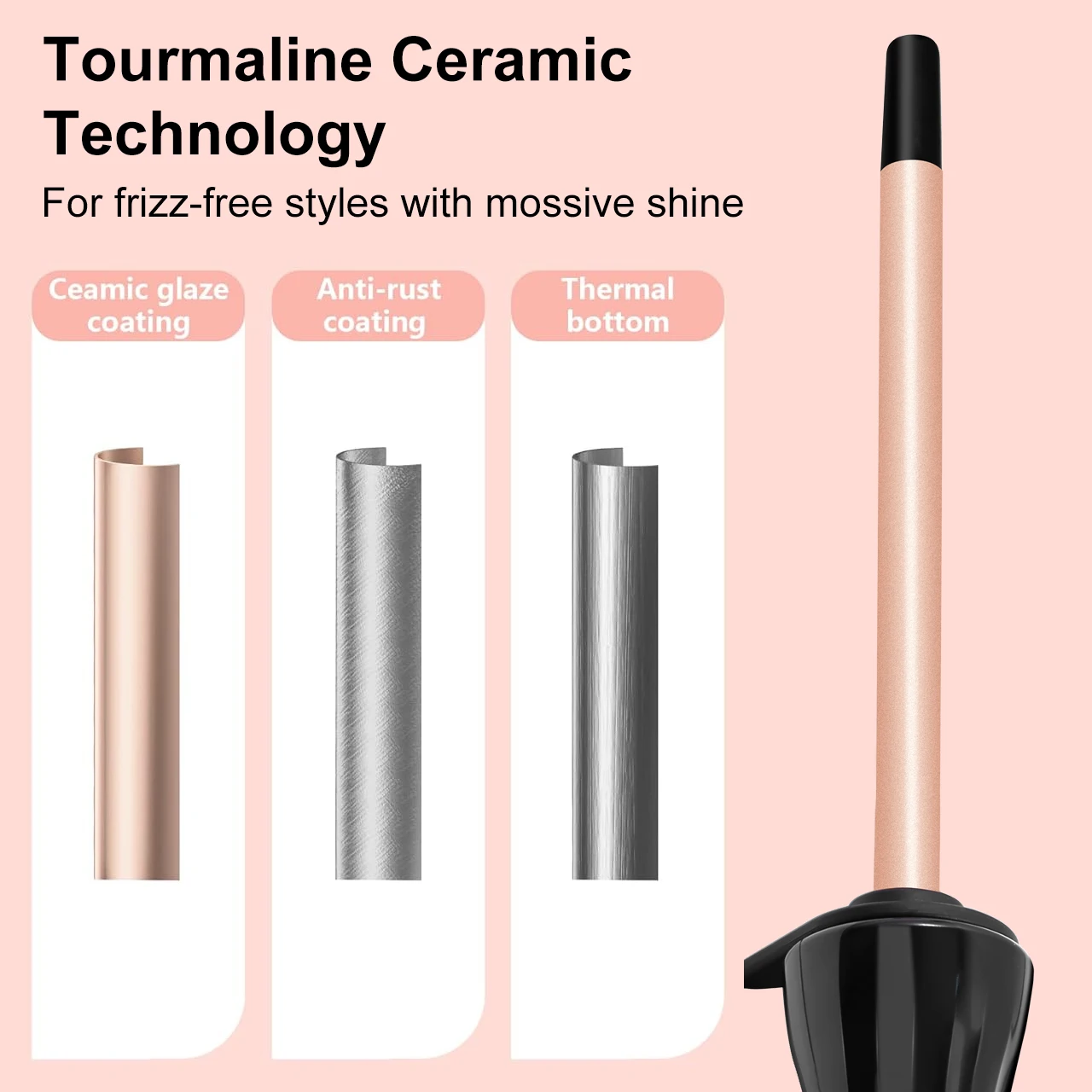 Haetteker Mini Curling Iron Small 9mm Airy Bangs Short Hair Wave Electric Hair Curler for Men And Women