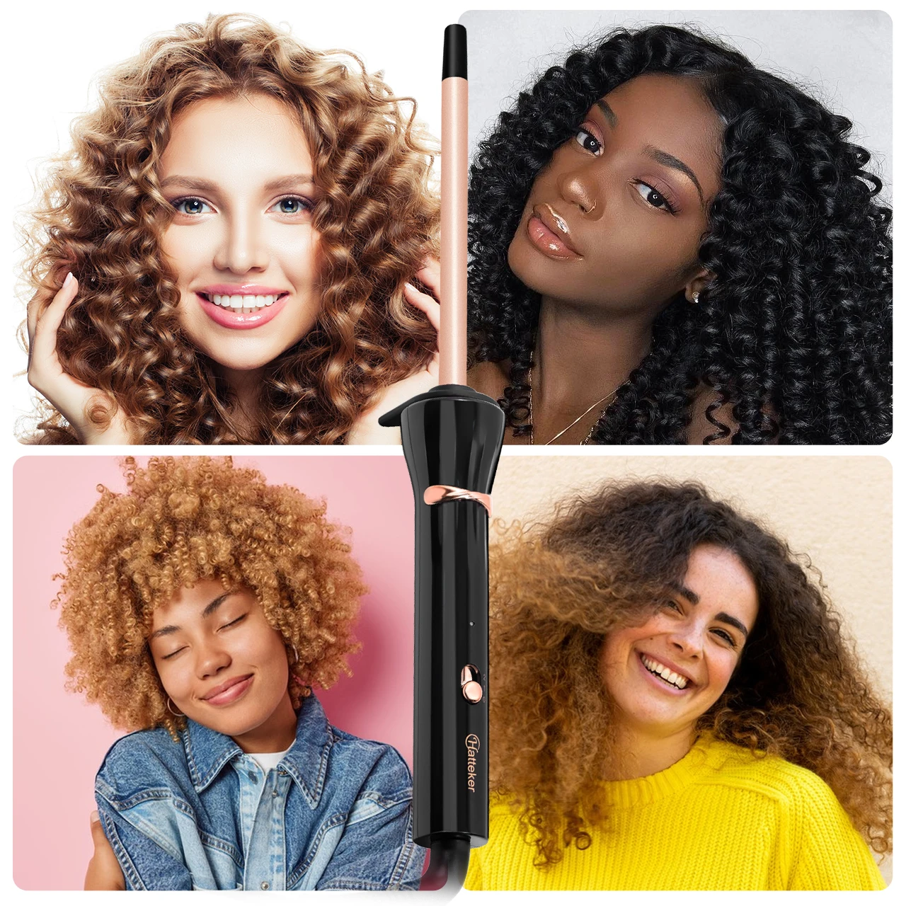 Haetteker Mini Curling Iron Small 9mm Airy Bangs Short Hair Wave Electric Hair Curler for Men And Women