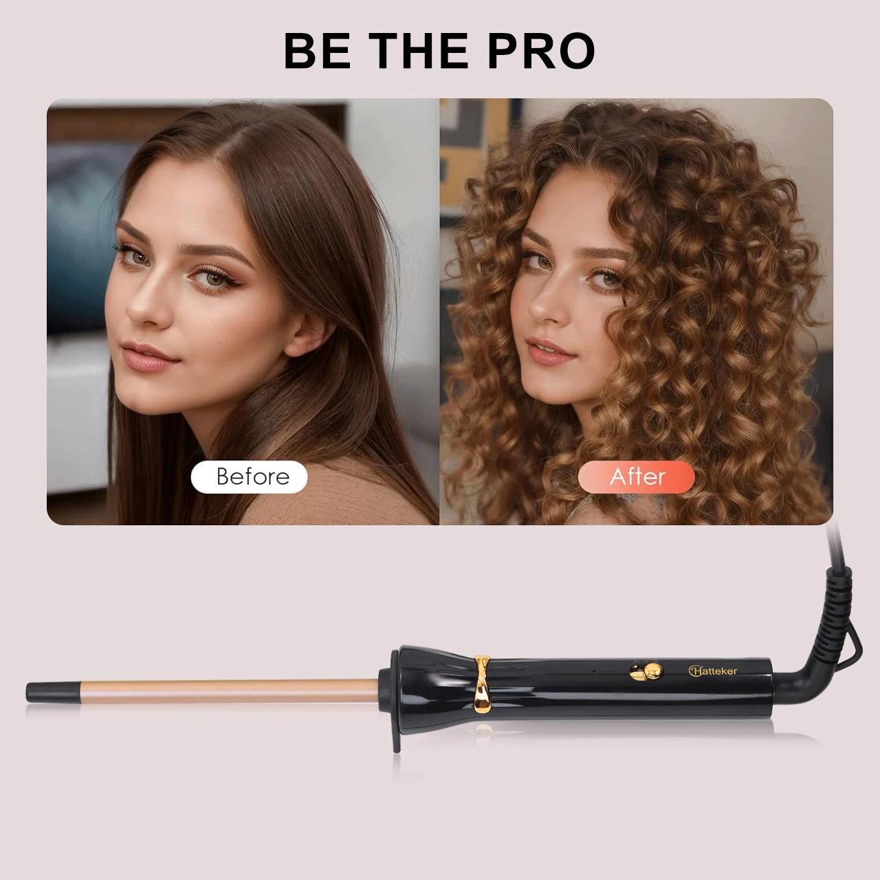 Haetteker Mini Curling Iron Small 9mm Airy Bangs Short Hair Wave Electric Hair Curler for Men And Women