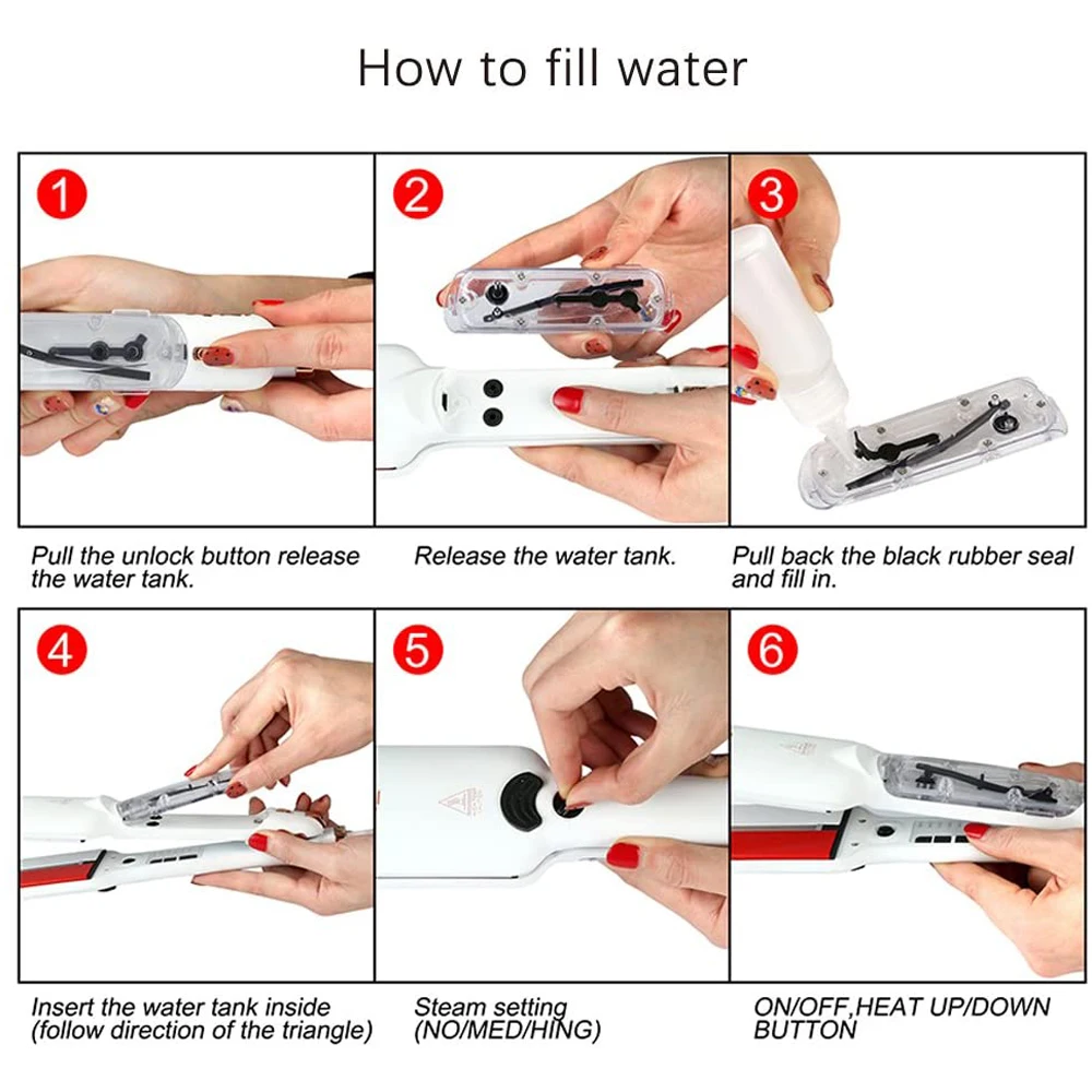 Steam Hair Straightener with Infrared 2 Inches Plate Hair Flat Iron 450°F Professional Salon Hair Styling Tool Dual Voltage