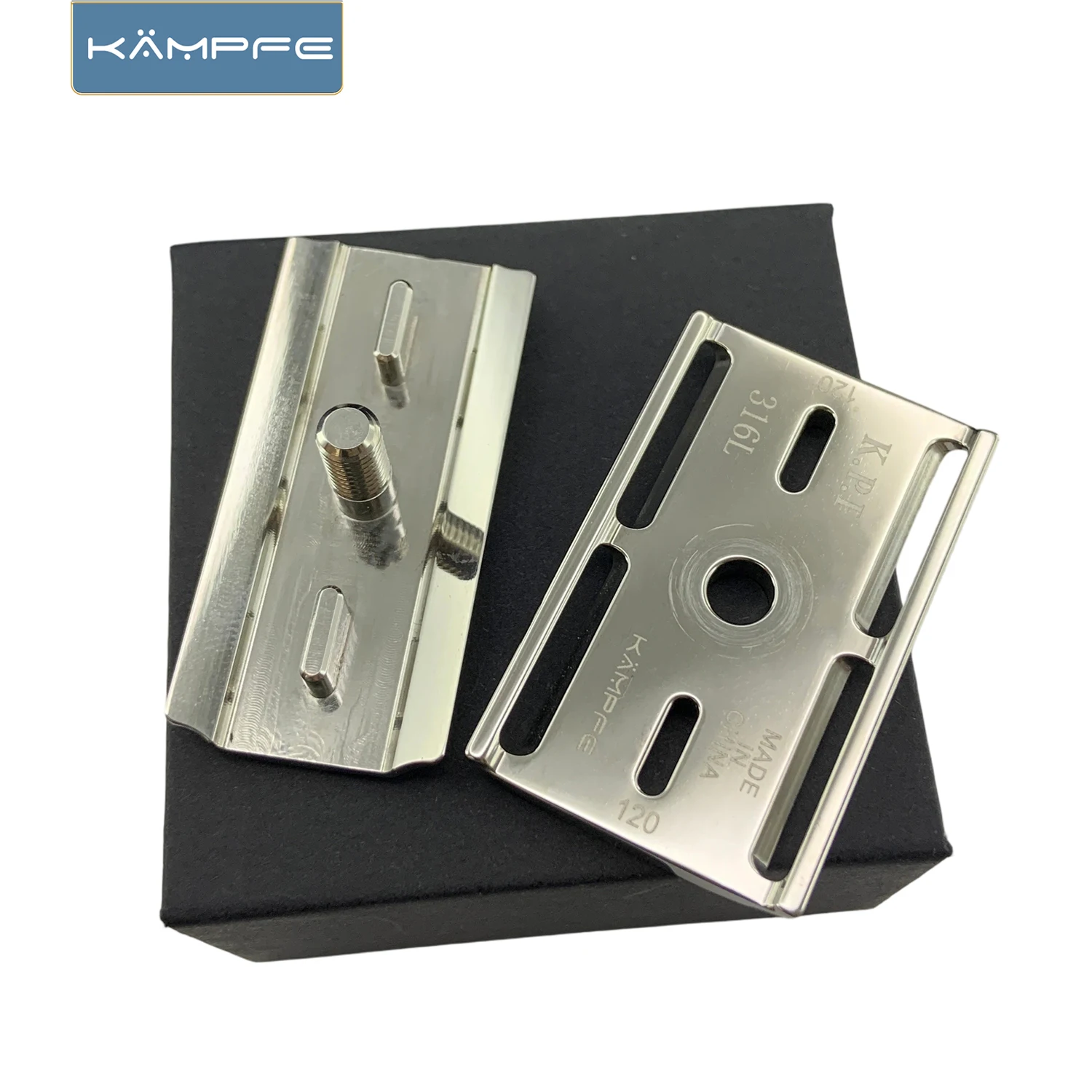 KAMPFE CNC machining Manual Safety Stainless Steel polished Razor Head for wet shaver Gifts for men
