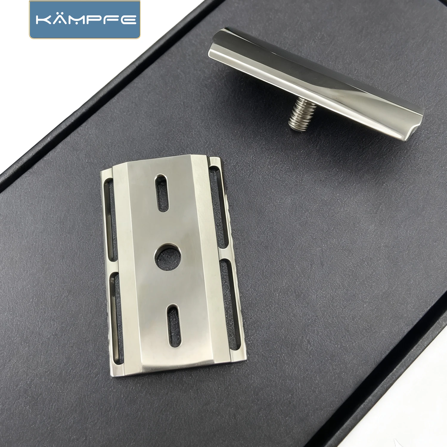 KAMPFE CNC machining Manual Safety Stainless Steel polished Razor Head for wet shaver Gifts for men