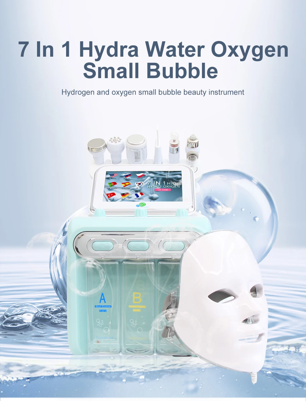 7 in 1 Water Dermabrasion Facial Machine  Deep Cleansing Skin Care Tightening Blackhead Removal Spa Beauty Device