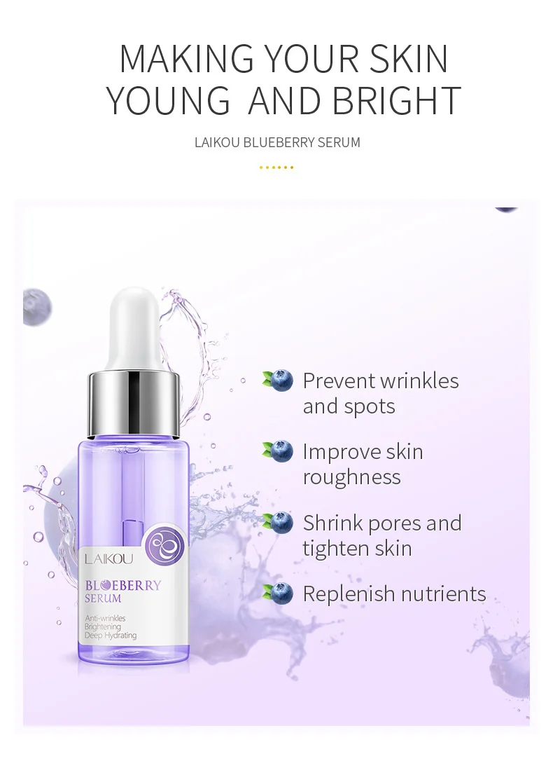 LAIKOU 7 Bottles 24K Gold Snail Sakura Hyluronic Acid Vitamin C Nicotinamida Rose Blueberry Serum Japan Essential Face Essences