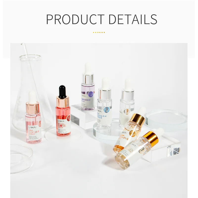 LAIKOU 7 Bottles 24K Gold Snail Sakura Hyluronic Acid Vitamin C Nicotinamida Rose Blueberry Serum Japan Essential Face Essences