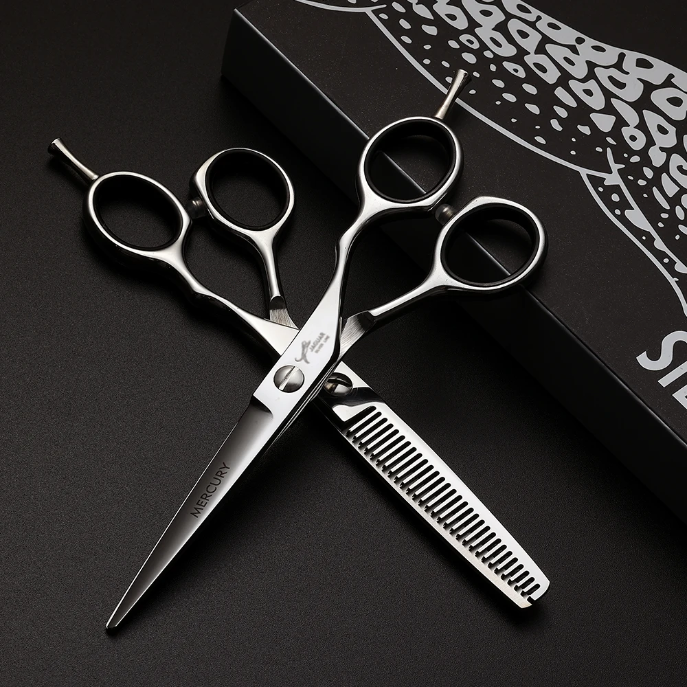 5.5/6.0/6.5/7.0 Inch Reversed Scissors Hair Scissors Professional Barber Hairdressing Cutting Thinning Set salons shears