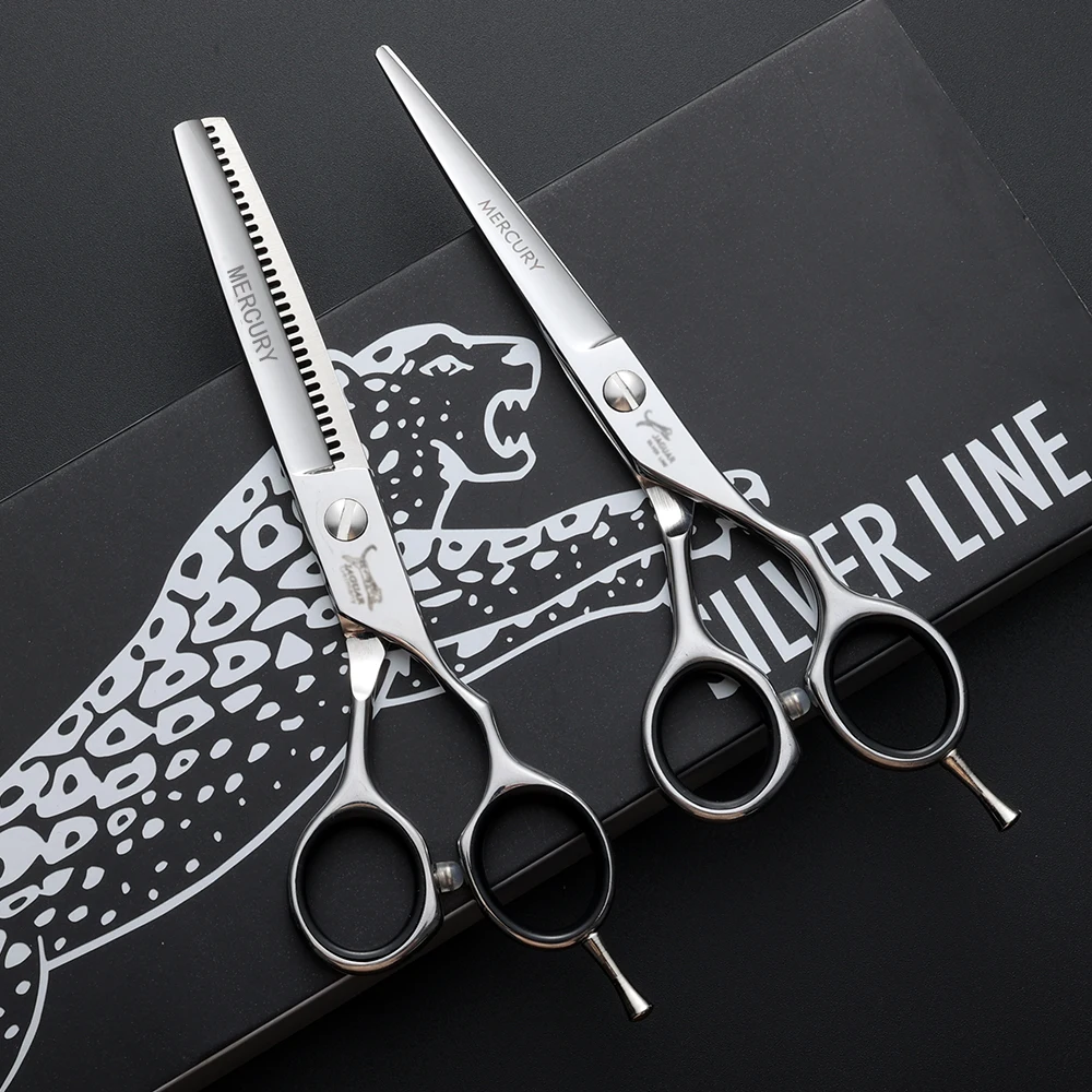 5.5/6.0/6.5/7.0 Inch Reversed Scissors Hair Scissors Professional Barber Hairdressing Cutting Thinning Set salons shears