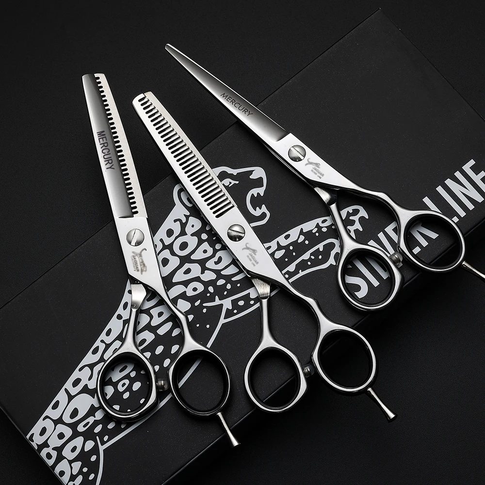 5.5/6.0/6.5/7.0 Inch Reversed Scissors Hair Scissors Professional Barber Hairdressing Cutting Thinning Set salons shears
