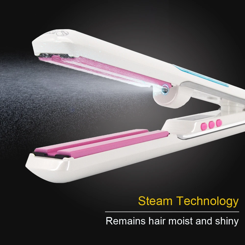 Steam Hair Straightener Professional Ceramic Vapor Flat Iron 450℉ Fast Heat Argan Oil Treatment Hair Care Tools