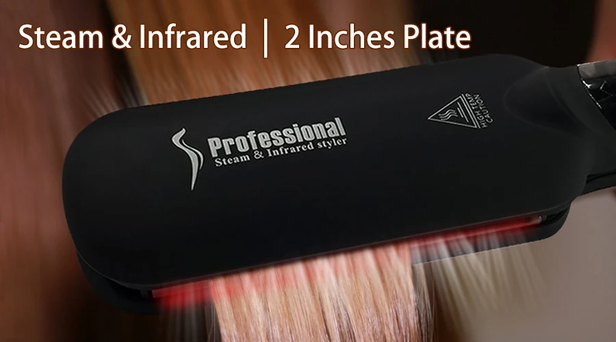 Steam Hair Straightener Professional Ceramic Vapor Flat Iron 450℉ Fast Heat Argan Oil Treatment Hair Care Tools
