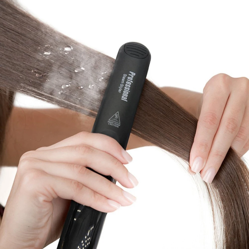 Steam Hair Straightener Professional Ceramic Vapor Flat Iron 450℉ Fast Heat Argan Oil Treatment Hair Care Tools