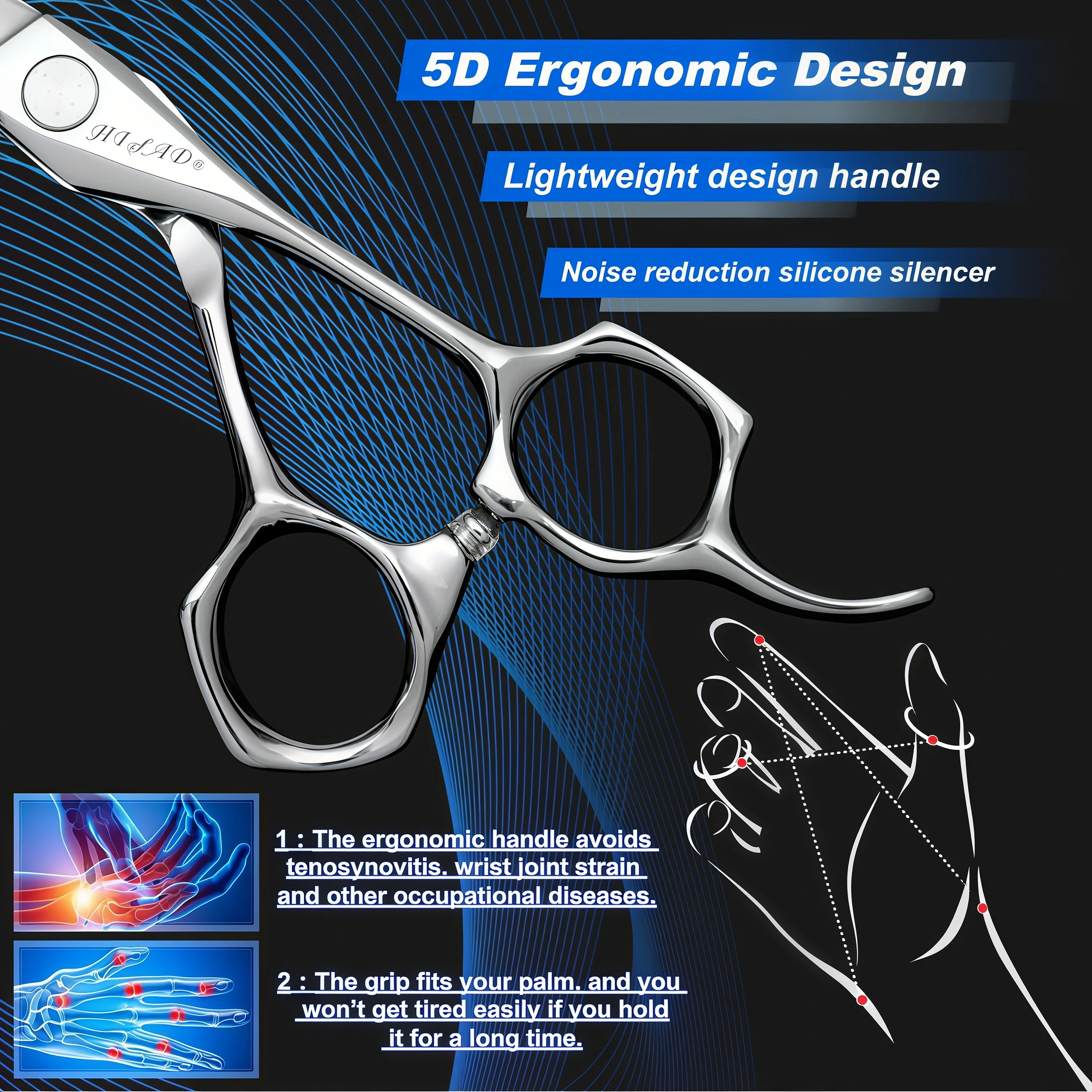 HISADA Barber Scissors, Professional Hair Cutting Scissors 6.0 Inch, Japanese Handmade VG10 Steel, Super Sharp and Wear-Resistan