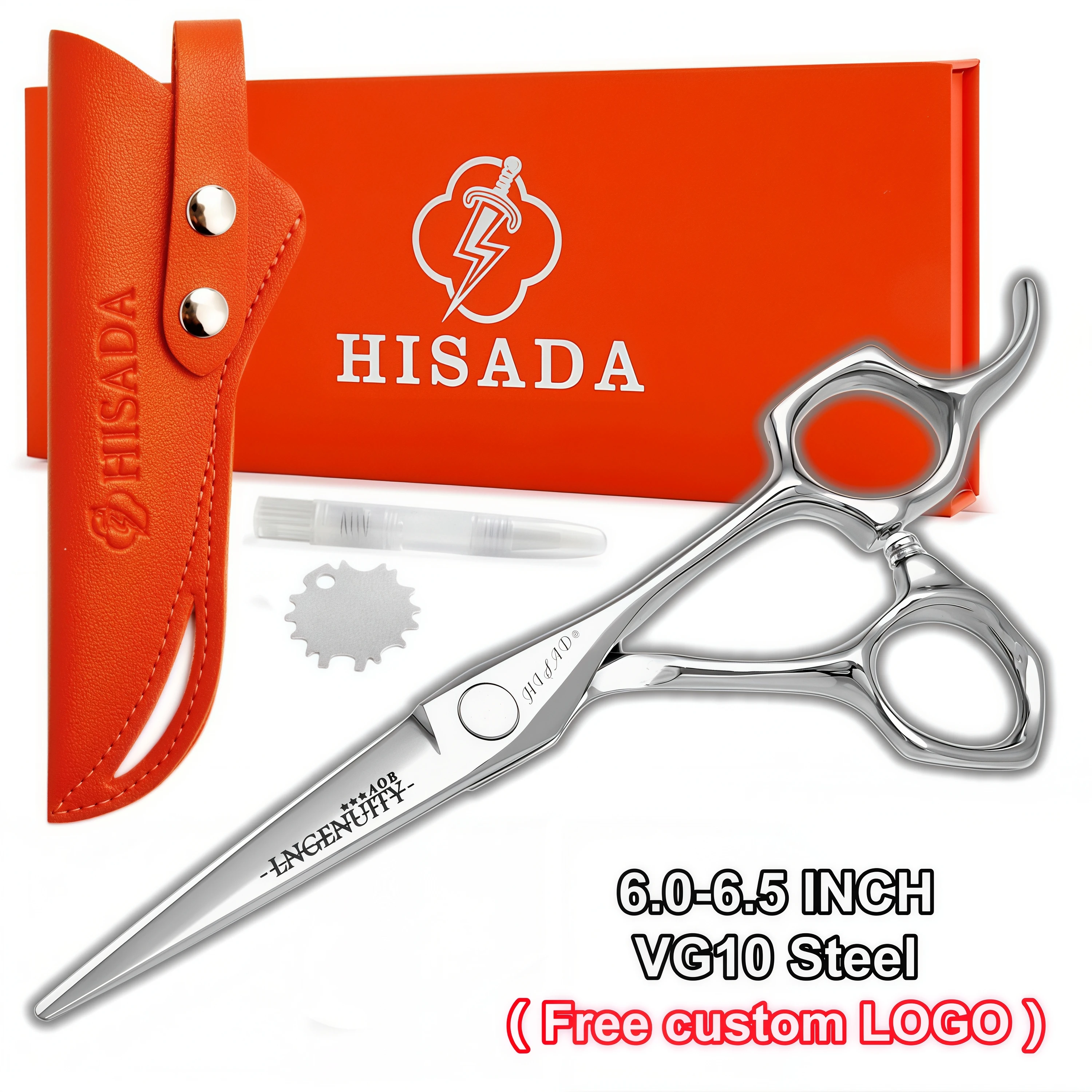 HISADA Barber Scissors, Professional Hair Cutting Scissors 6.0 Inch, Japanese Handmade VG10 Steel, Super Sharp and Wear-Resistan