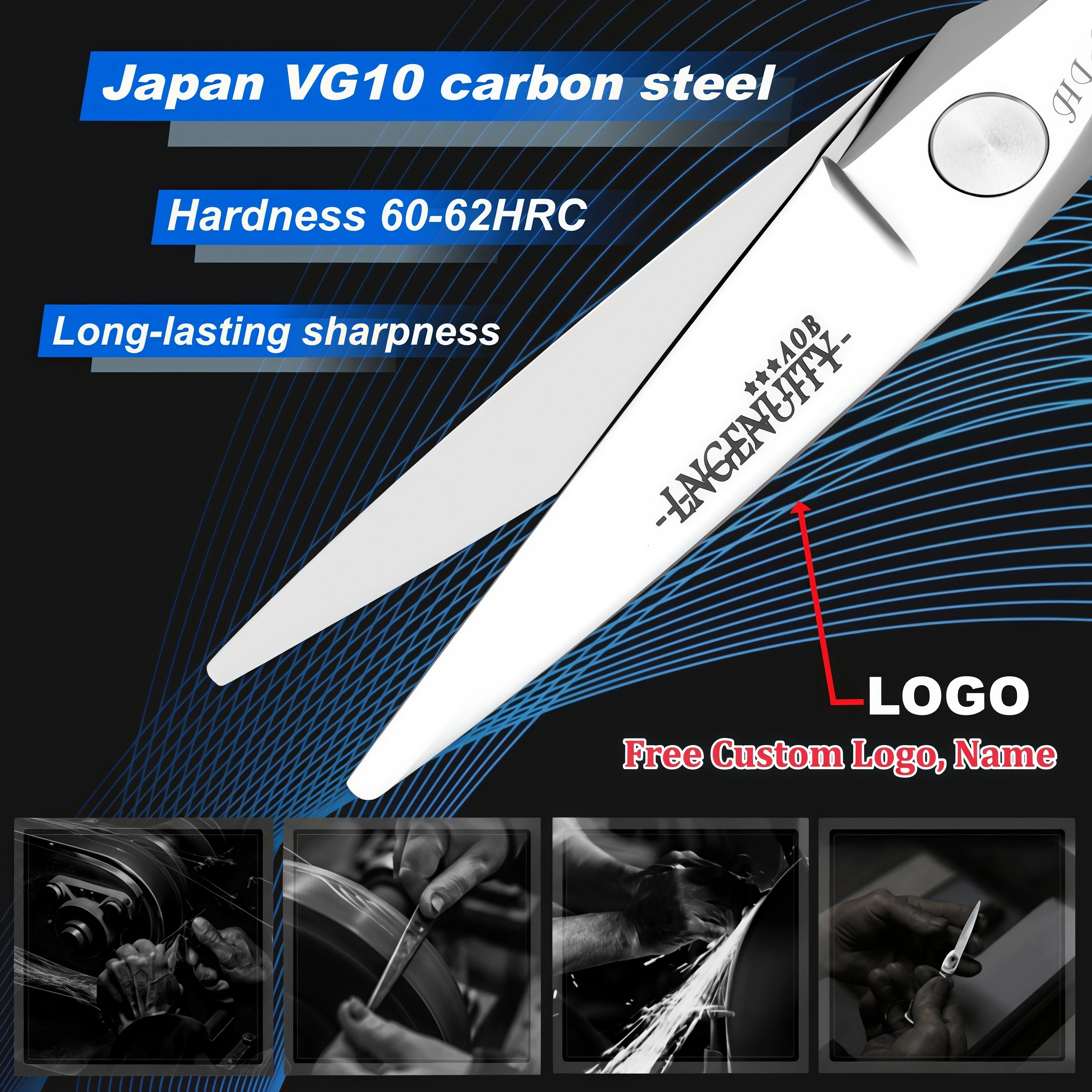 HISADA Barber Scissors, Professional Hair Cutting Scissors 6.0 Inch, Japanese Handmade VG10 Steel, Super Sharp and Wear-Resistan