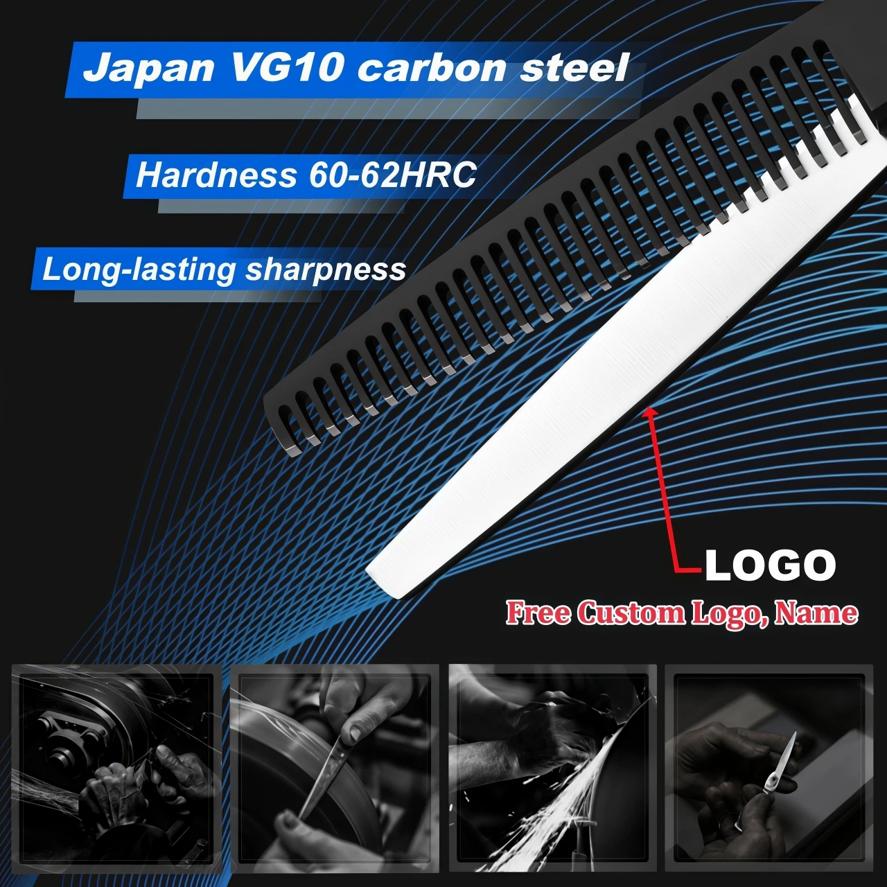 HISADA barber Scissors black suit 6.0/6.5/7.0/inch Professional hair scissors Made of VG10 material barber scissors