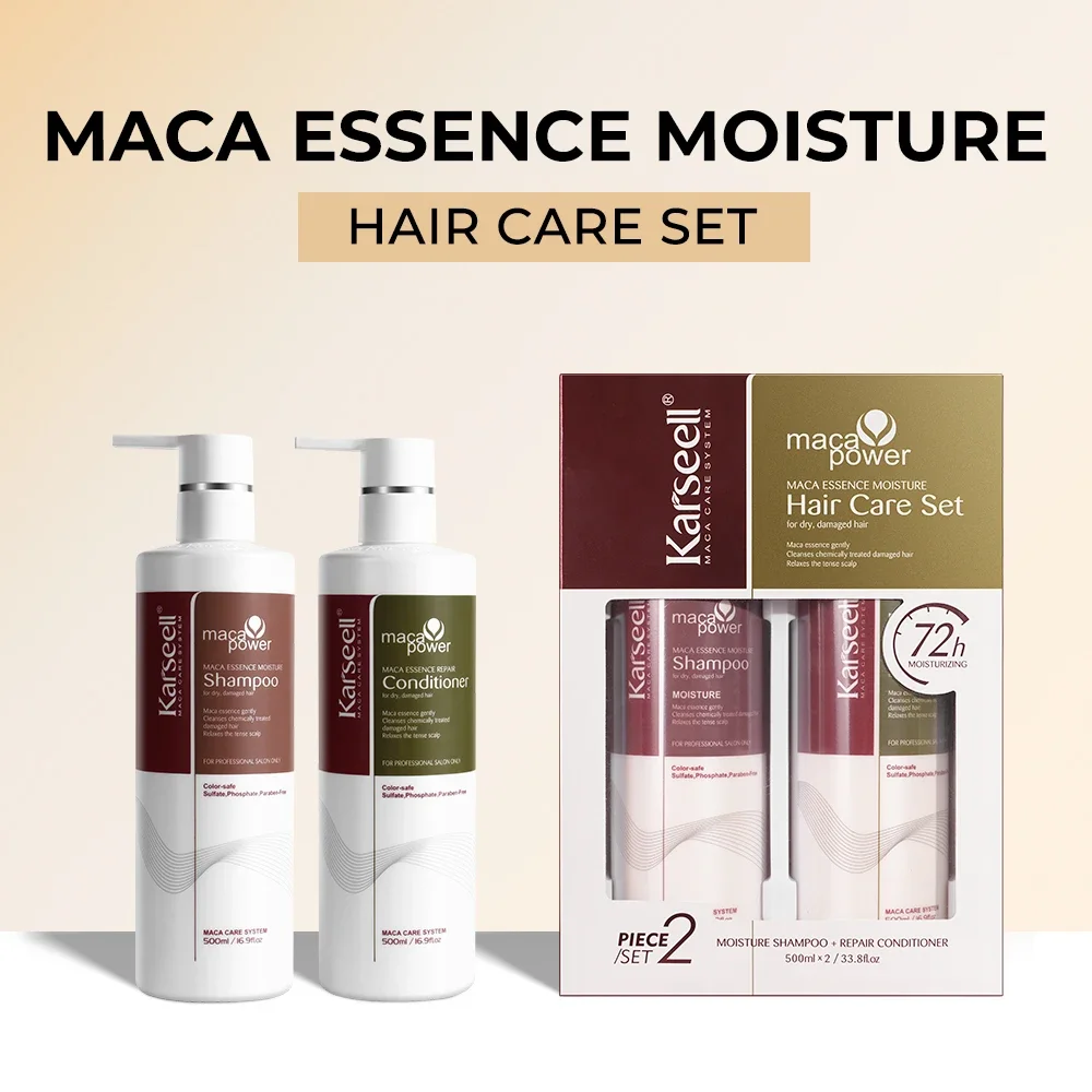 Original Karseell Moisture Shampoo + Conditioner 500ml Argan Oil Moisturizing Smooth Hair Care Set for Dry and Damaged Hair