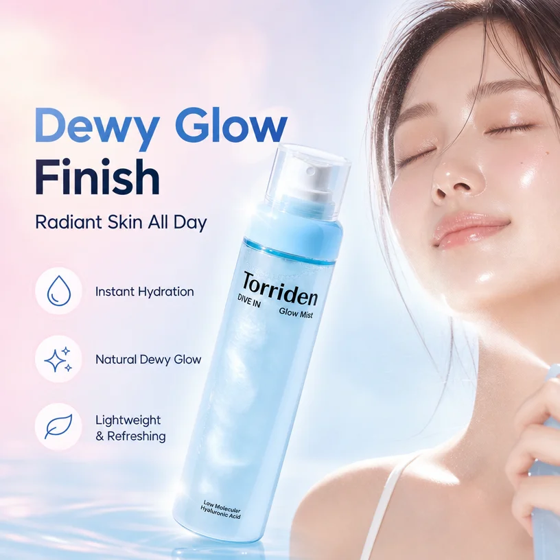 Korean Torriden Cica Cream Mist Facial Moisturizing Spray Before Makeup, Hydrating Glowing Cream Spray Fine Mist for Deep Water