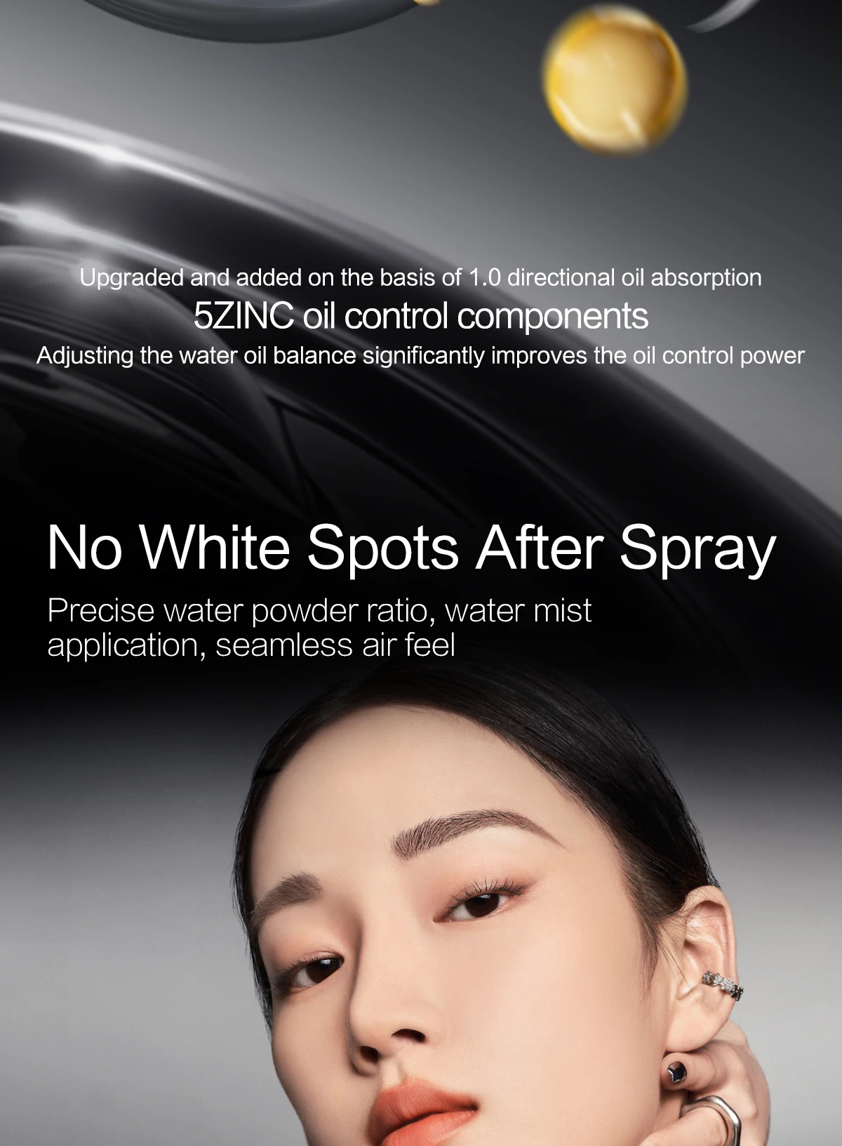 CARSLAN Black Magnet Liquid Powder Setting Spray Longlasting Oil Control Waterproof Sweatproof Makeup Setting Spray 150ml