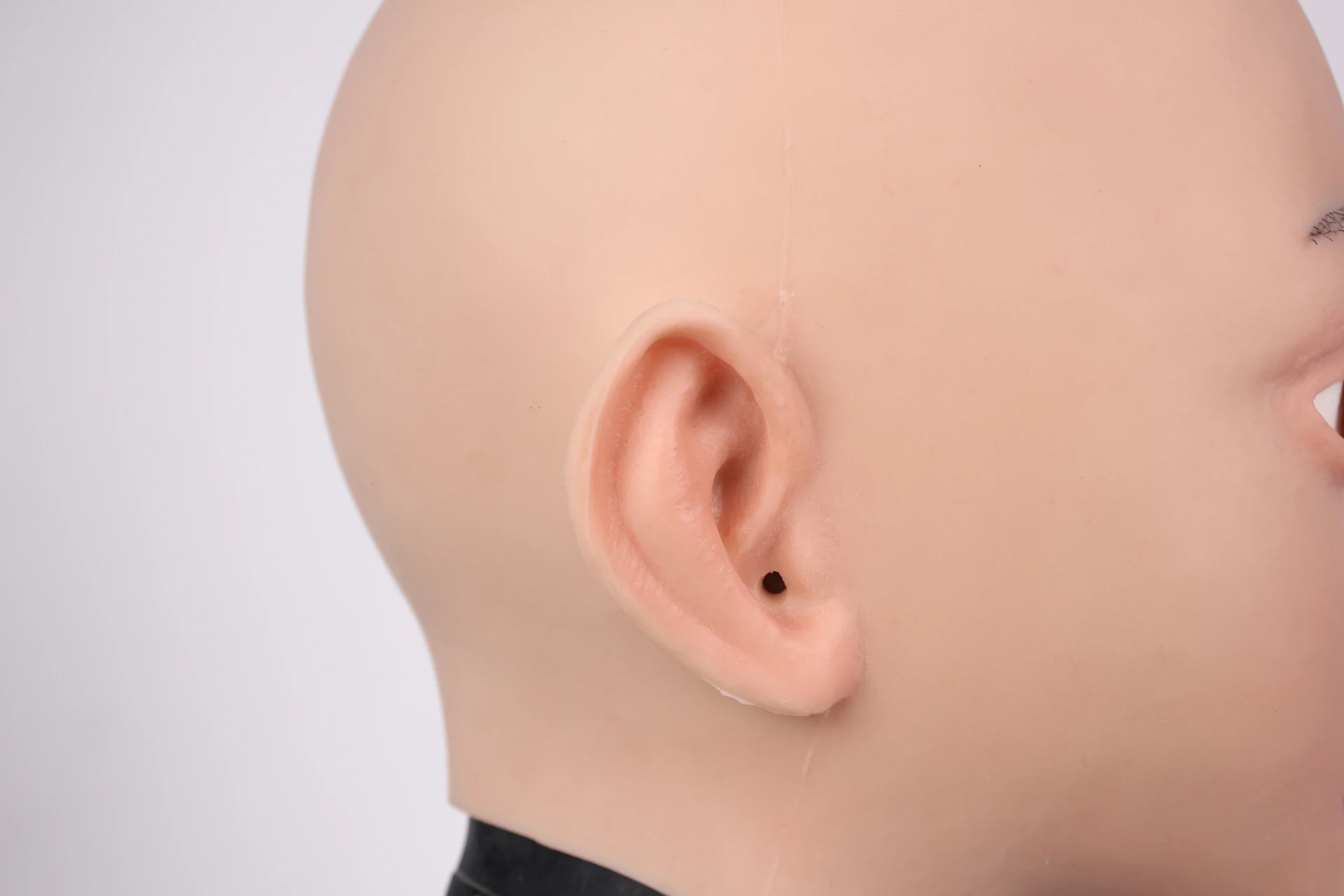 Silicone Female Head Mask for Pranks And Role Playing Male-to-Female Cross Dressing Realistic Cover with No Fake Eyes Or Eyelash
