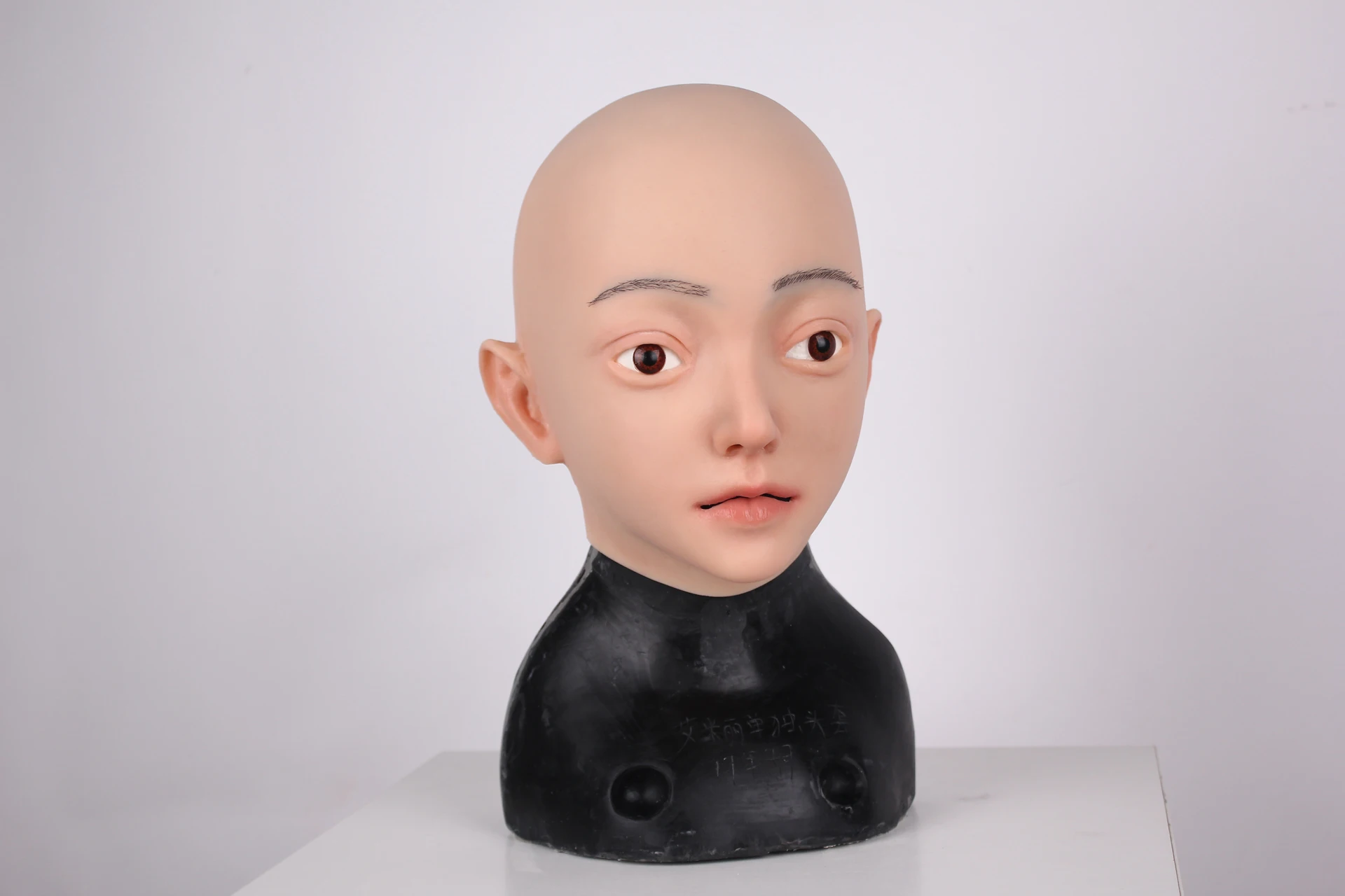 Silicone Female Head Mask for Pranks And Role Playing Male-to-Female Cross Dressing Realistic Cover with No Fake Eyes Or Eyelash