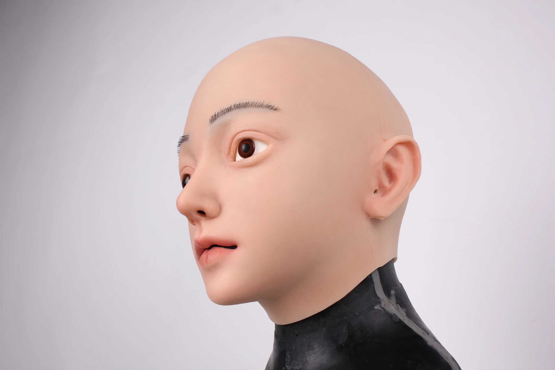 Silicone Female Head Mask for Pranks And Role Playing Male-to-Female Cross Dressing Realistic Cover with No Fake Eyes Or Eyelash