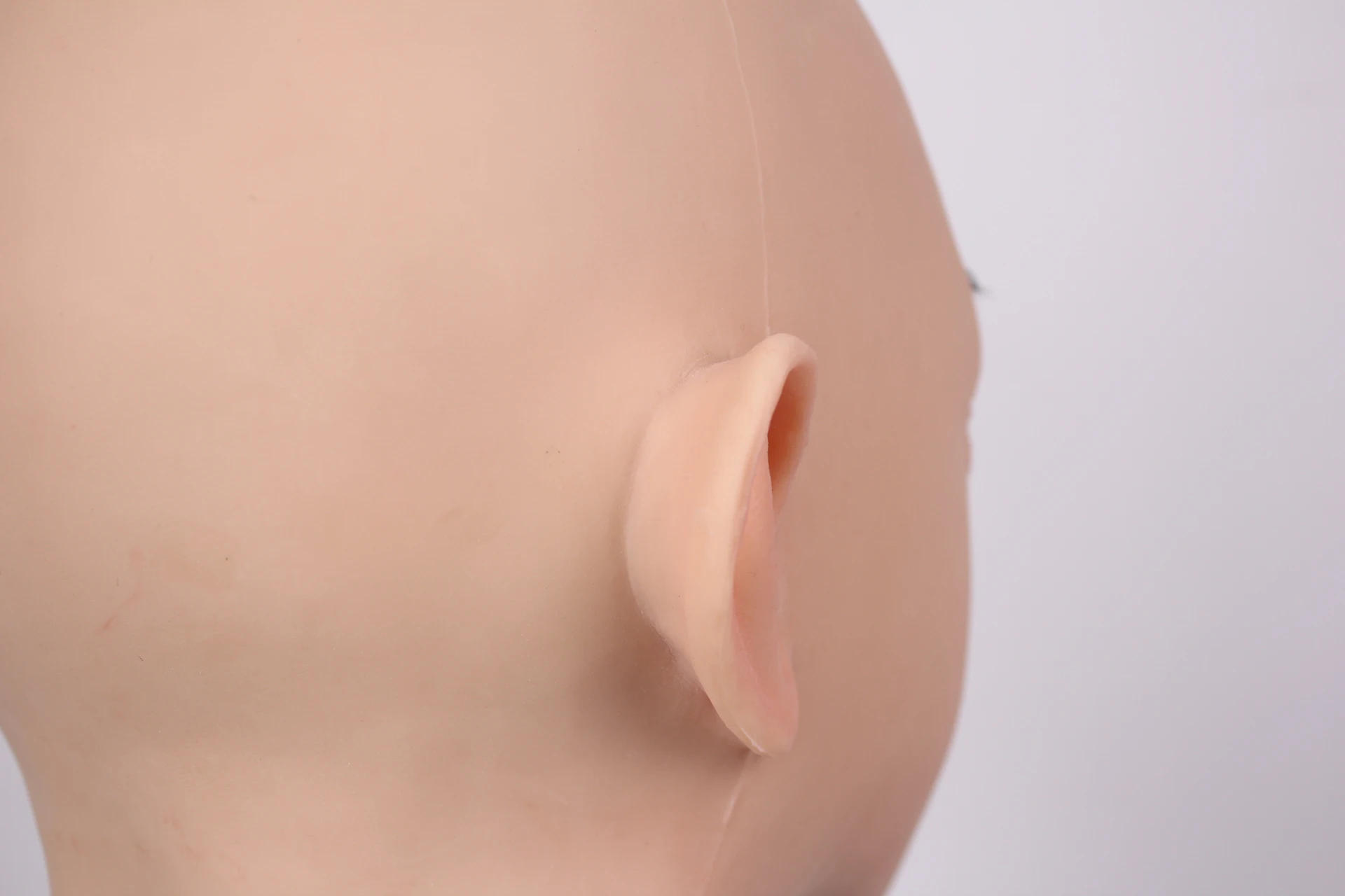 Silicone Female Head Mask for Pranks And Role Playing Male-to-Female Cross Dressing Realistic Cover with No Fake Eyes Or Eyelash