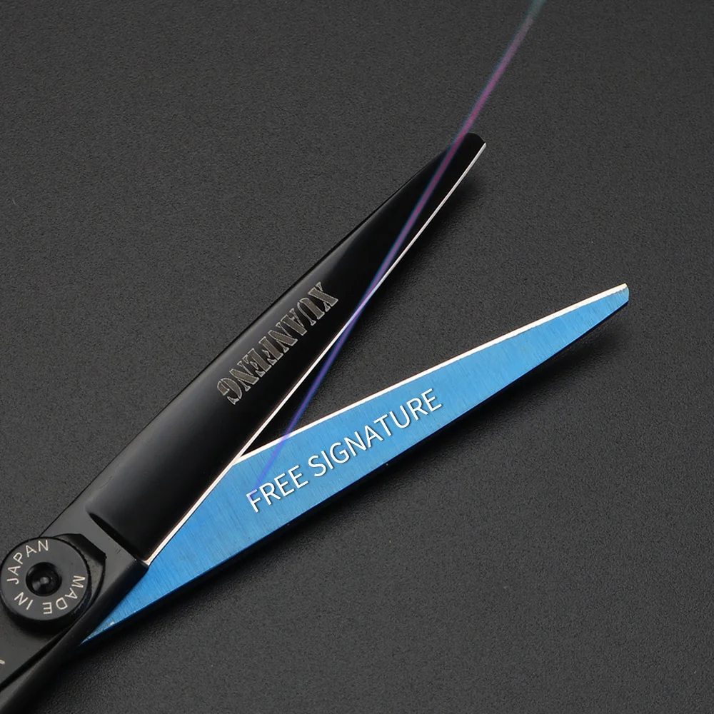 XUANFENG Gold Handle Professional Hair Scissors 6.5 '440C Steel Barber Cutting Scissors and Thinning Scissors,