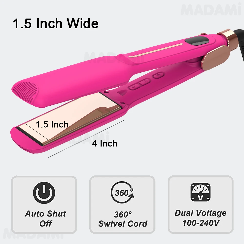 Infrared Hair Straightener Curler Titanium Plate Fast Heating Flat Iron 230℃ / 450°F Professional Salon Styling Tool 110V-240V